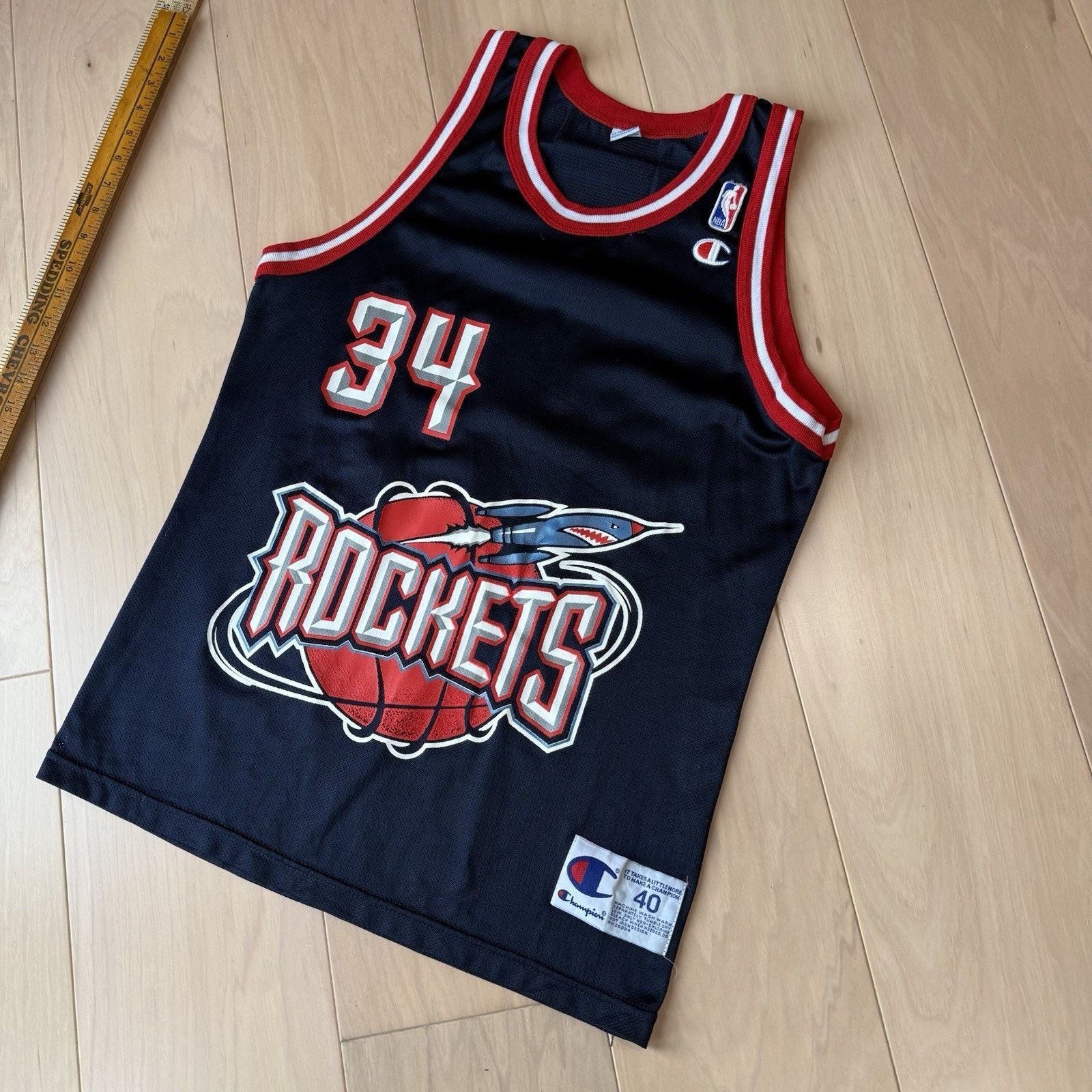 Champion Vintage Hakeem Olajuwon Houston Rockets Jersey 40 Navy Size US S / EU 44-46 / 1 - 8 Thumbnail