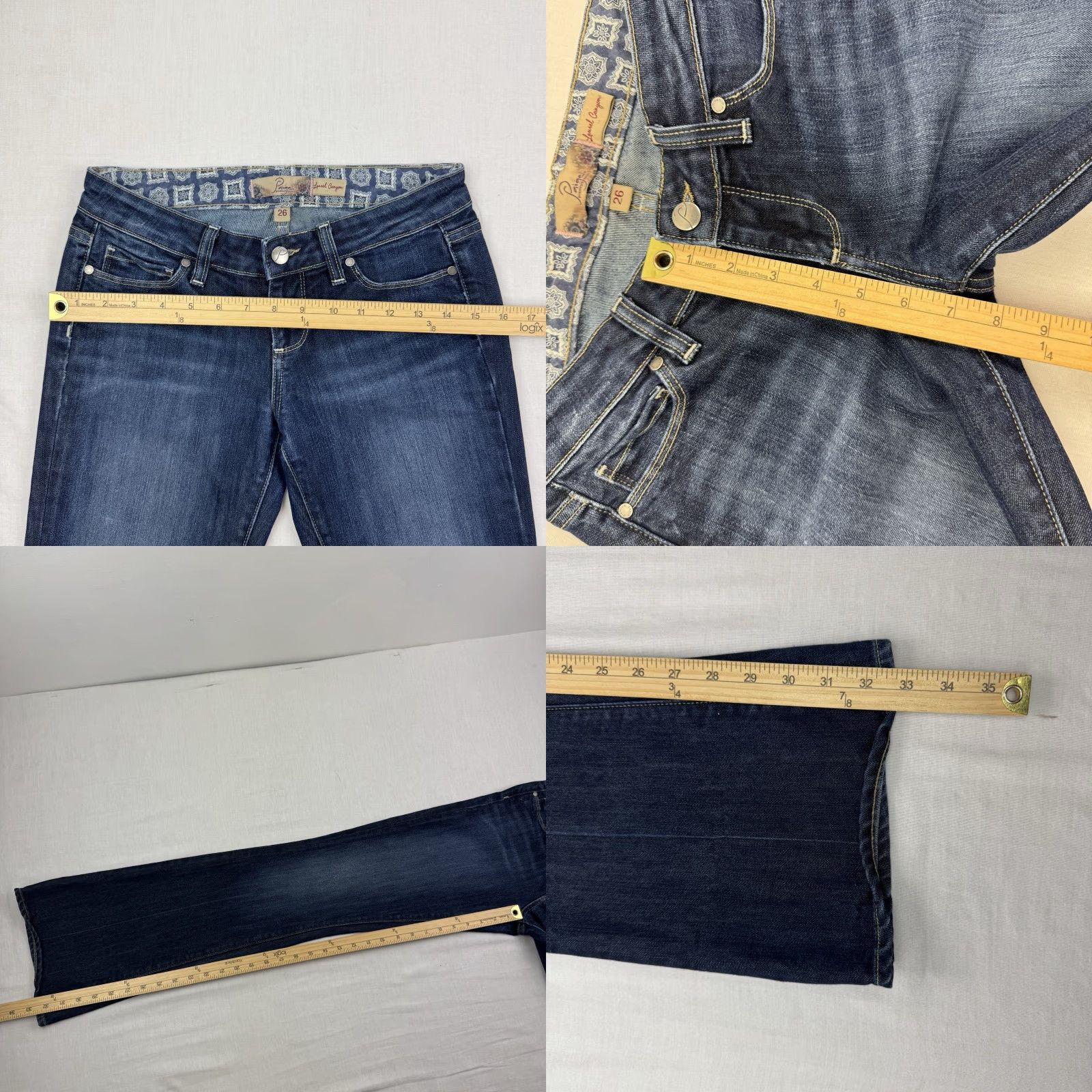 Paige VINTAGE Paige Jeans Womens Bootcut 26 Low Waist Blue Hipster Hippie USA Vtg 32.5in Inseam Jeans Womens Size 26" / US 2 / IT 38 - 8 Thumbnail