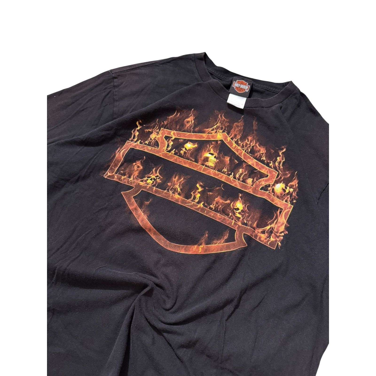 Vintage Vintage HD Skull Flame Bar Shield Tee Six Bends FL Size US XL / EU 56 / 4 - 2 Thumbnail