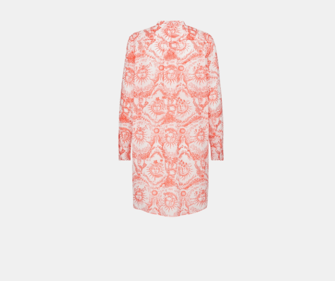 Dior o1w1db10925 341B54 Long Blouse in White/Candy Pink Size L / US 10 / IT 46 - 2 Thumbnail