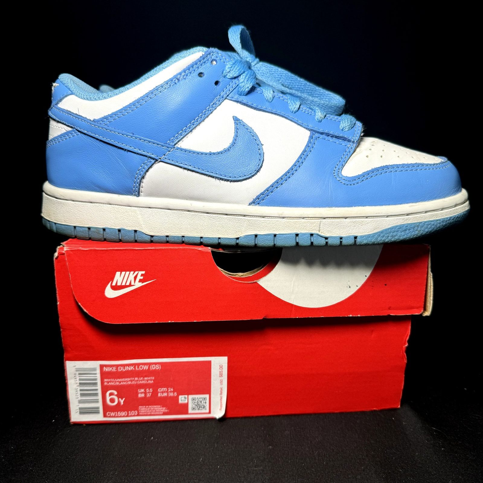 Jordan Brand × Nike Nike Dunk Low GS University Blue - Size 6 - Men's Shoes Size US 6 / EU 39 - 1 Thumbnail