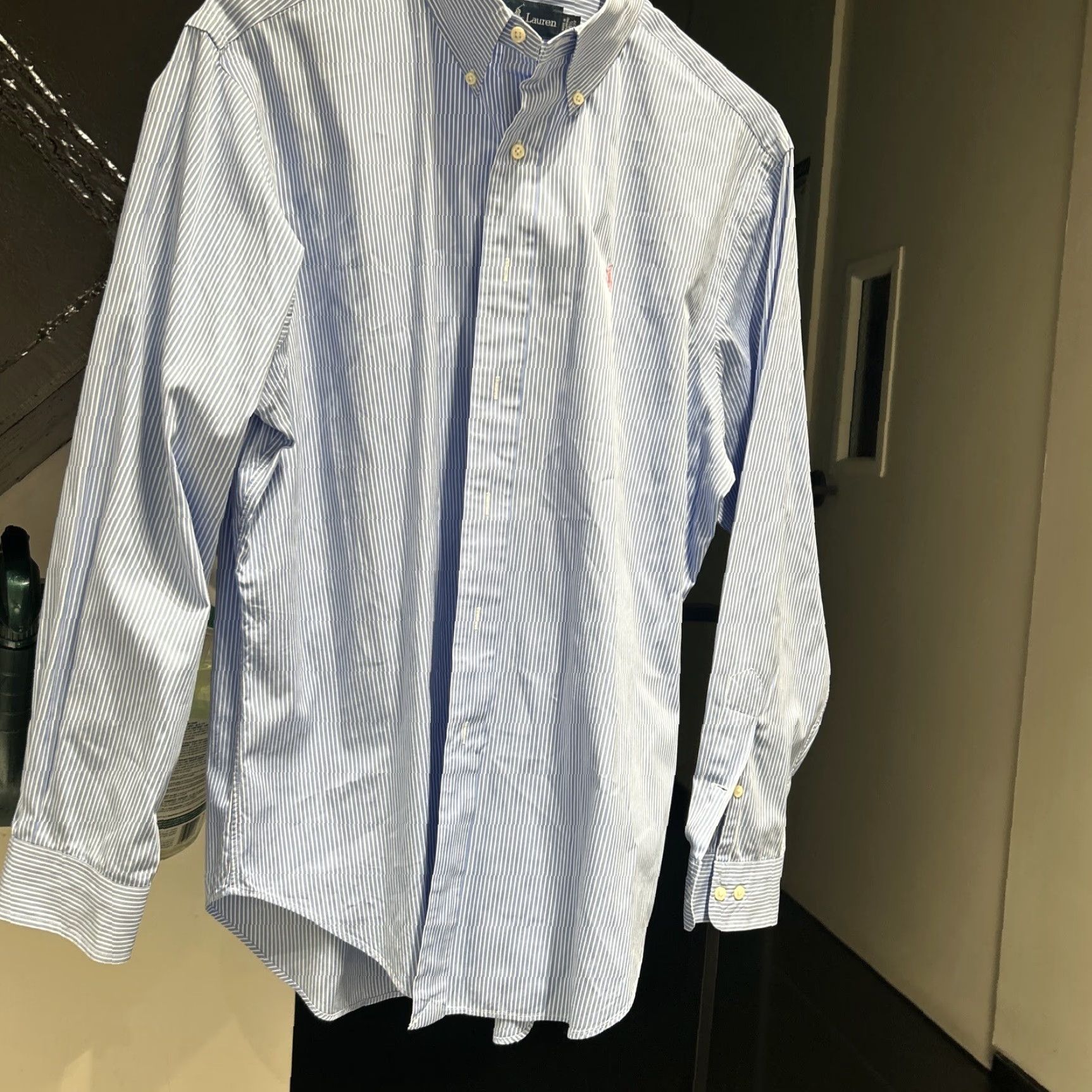 Ralph Lauren ralph lauren Men's Blue Stripe Shirt Polo 16.5 Oxford Classic Fit Size US XL / EU 56 / 4 - 5 Thumbnail