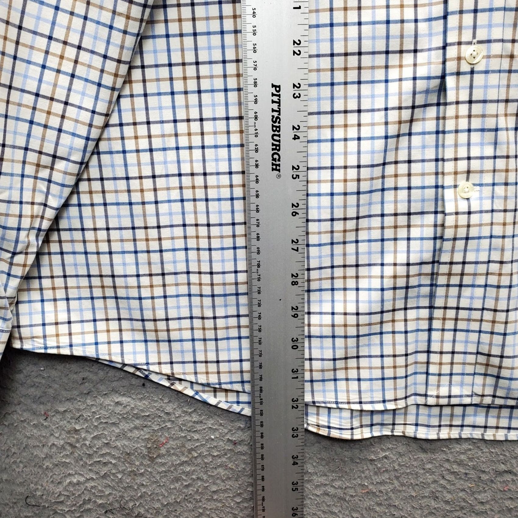 Lands' End Lands' End Mens XL Dress Shirt Multicolor Gingham No Iron Button-Down Classic Fit Shirt Mens XL Lands' End Women's? Size 46R - 3 Thumbnail