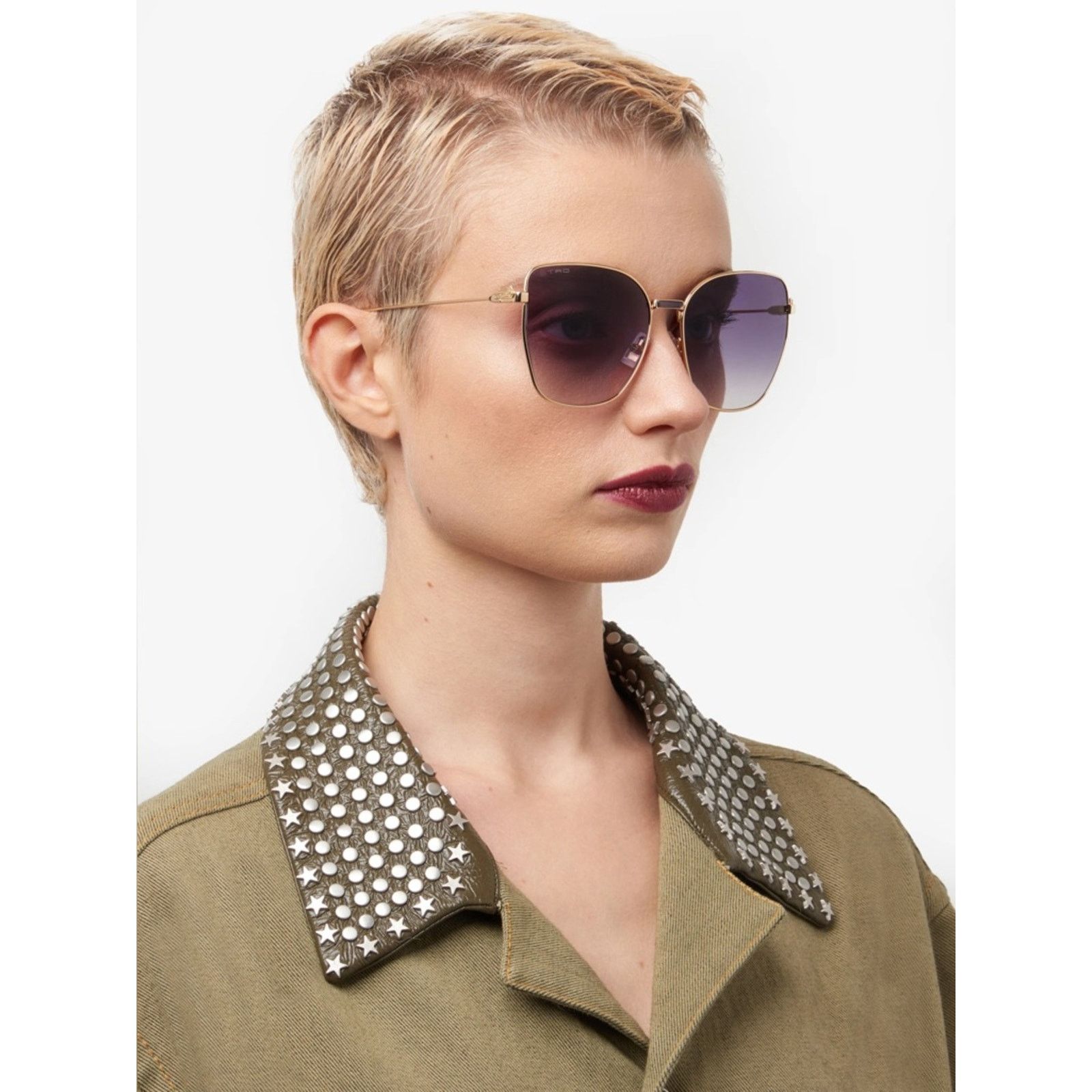 Etro New Etro ETRO0021/S 00009O Rose Gold Frame Gradient Grey Size ONE SIZE - 2 Thumbnail