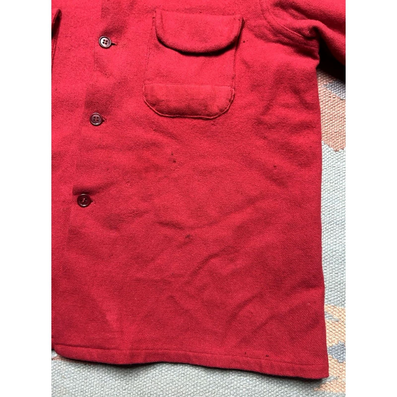 Vintage VINTAGE Campus Shirt Long Sleeve M/L 1950s Wool Loop Collar Hollywood Distressed Mens Size US M / EU 48-50 / 2 - 6 Thumbnail