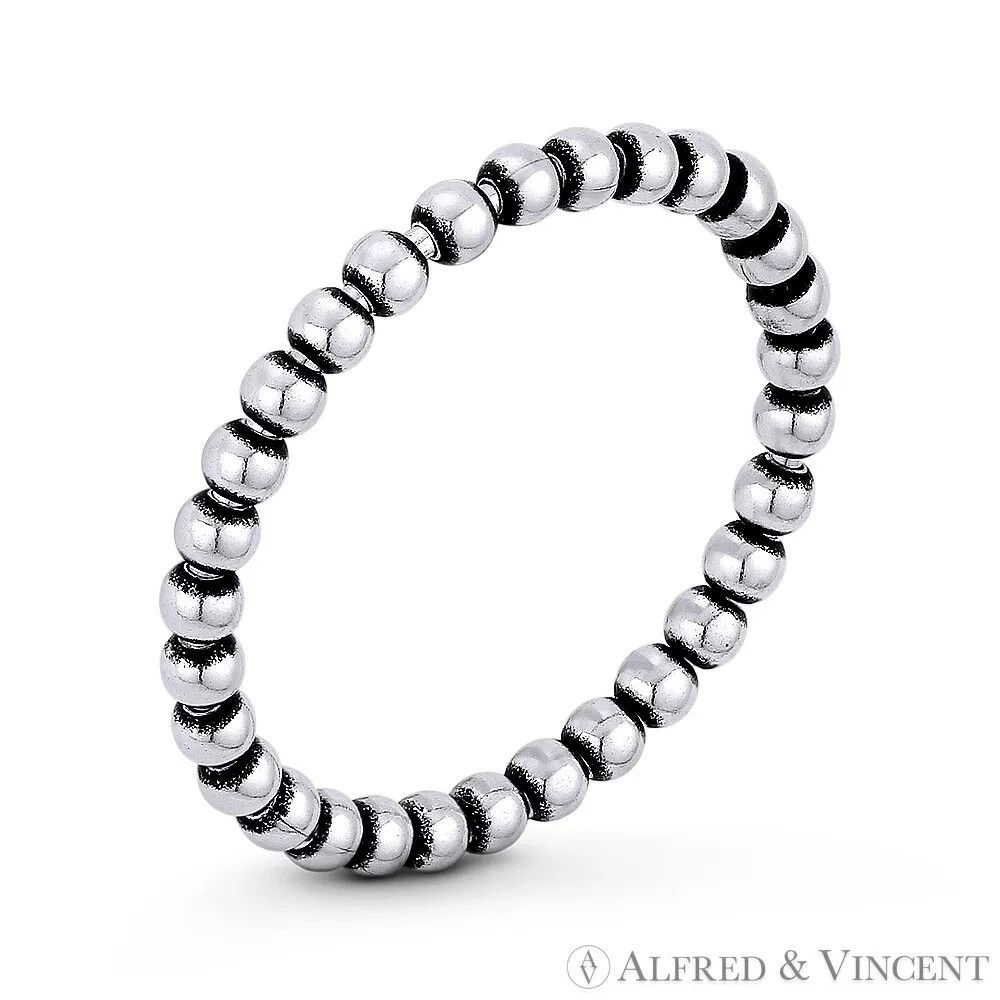 Other 2mm Round Bead Link Right Hand Eternity Ring Size ONE SIZE - 1 Preview