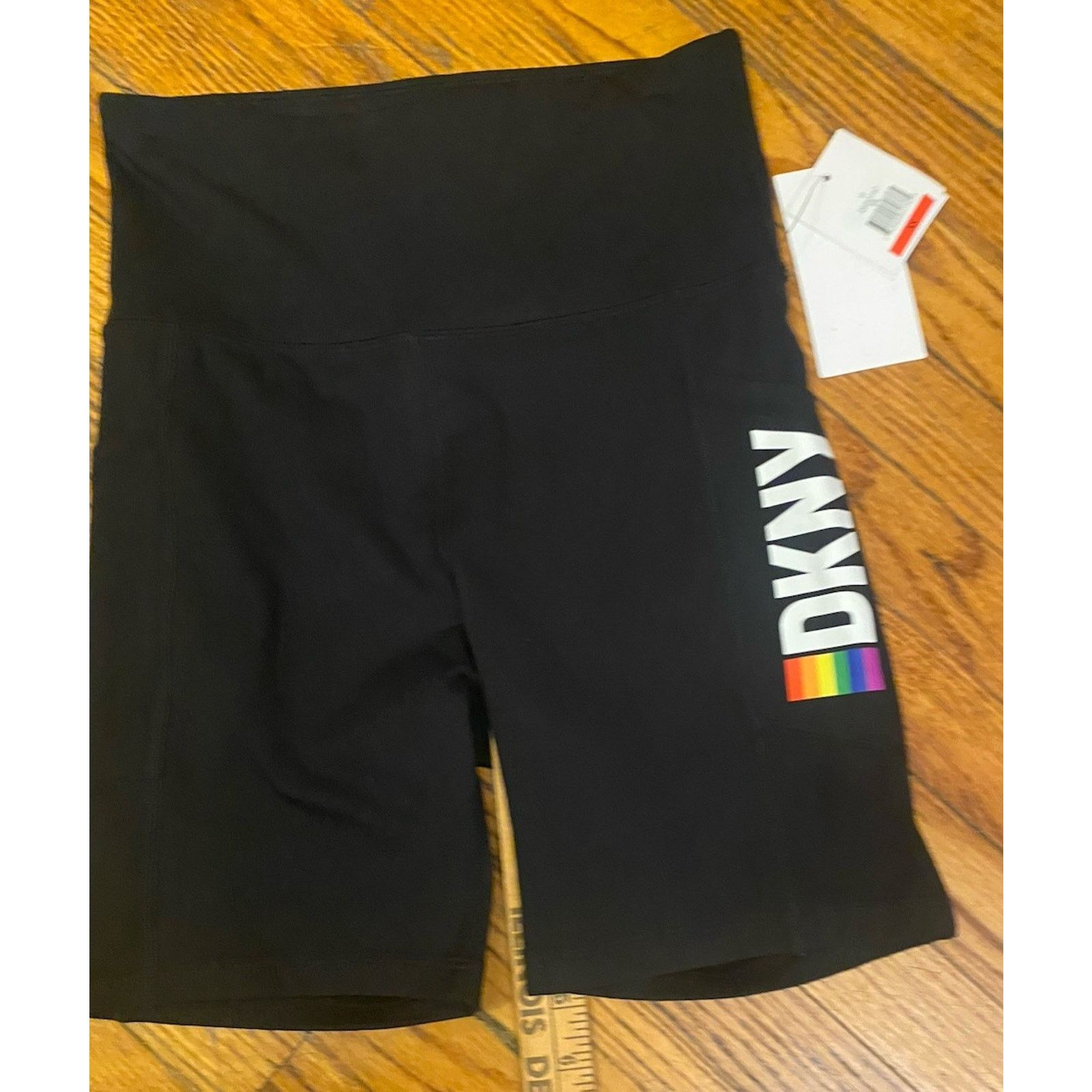 DKNY NWT DKNY Biker Soft Shorts Women’s XS Black Multi Size 25" / US 0 / IT 36 - 4 Thumbnail