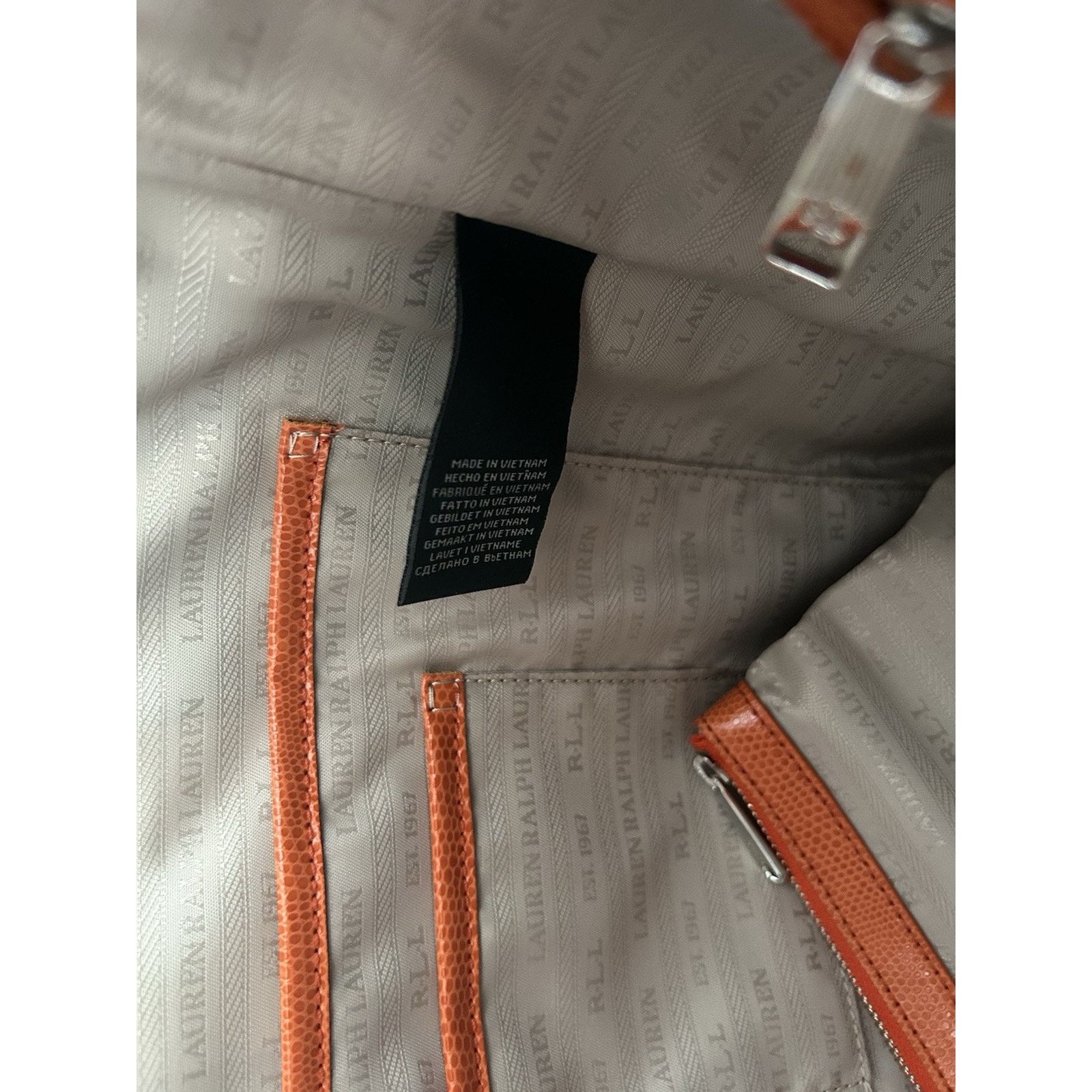Lauren Ralph Lauren New Ralph Lauren Orange Newton Classic Tote Bag Snakeskin Size ONE SIZE - 10 Thumbnail