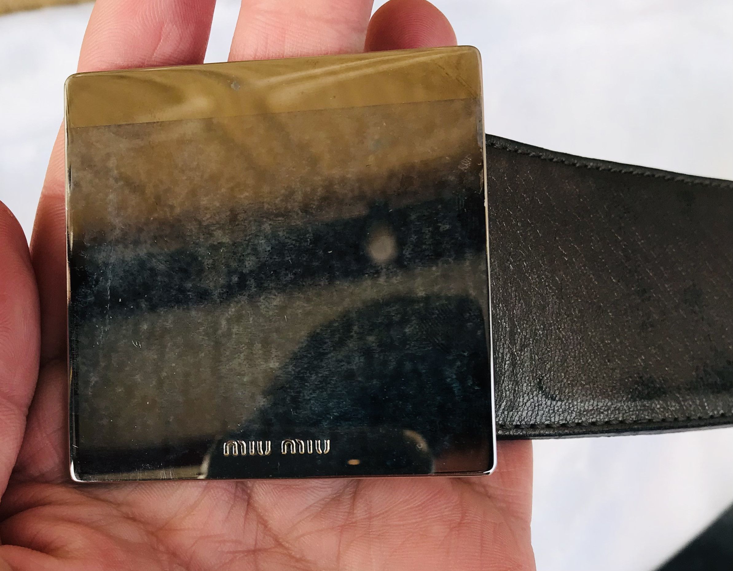 Miu Miu Miu Miu Waist Belt Women’s Black Leather Wide Size 30/75 Size ONE SIZE - 11 Thumbnail