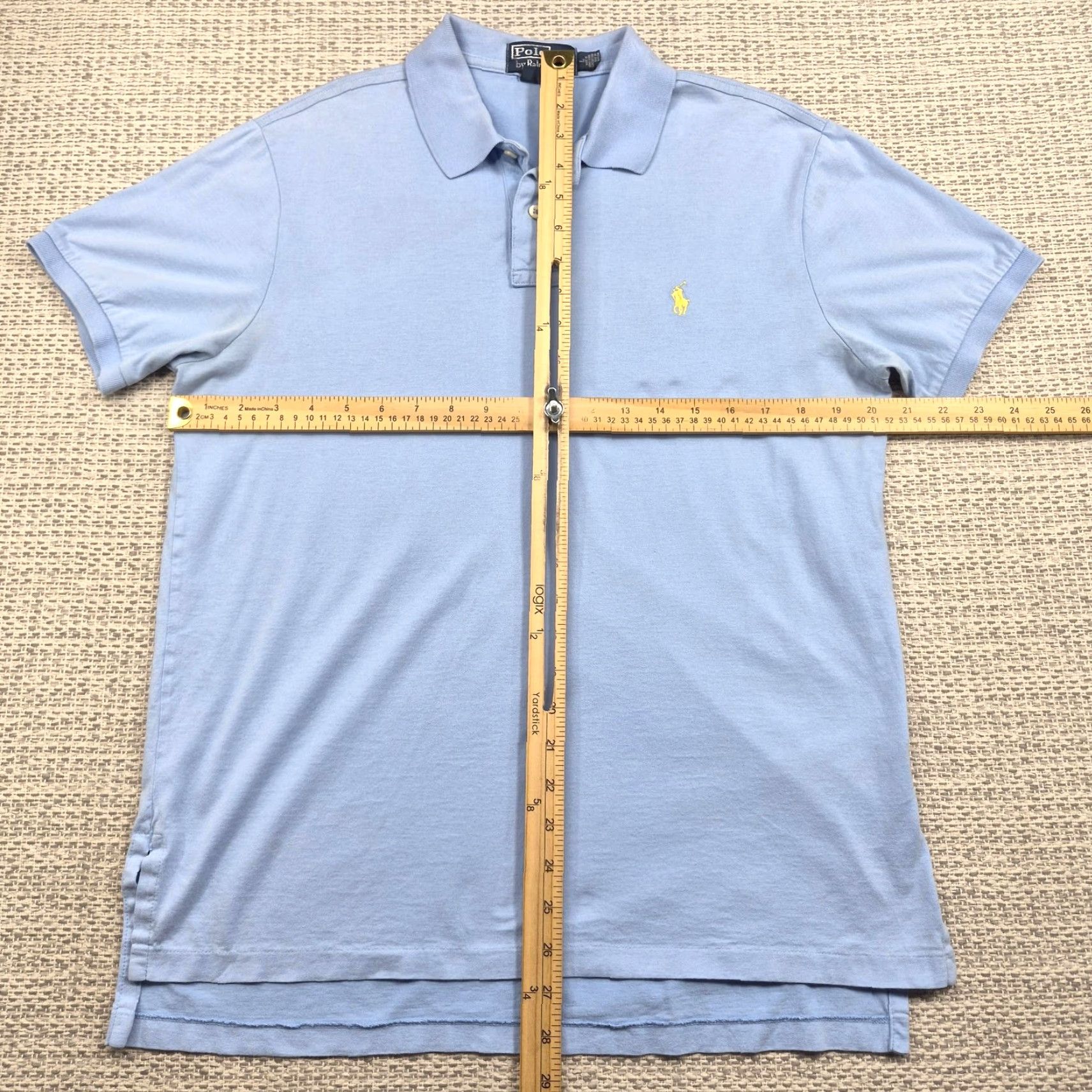 Polo Ralph Lauren Polo Ralph Lauren Polo Shirt Mens Large Blue Custom Fit Pique Cotton Knit Size US L / EU 52-54 / 3 - 7 Thumbnail