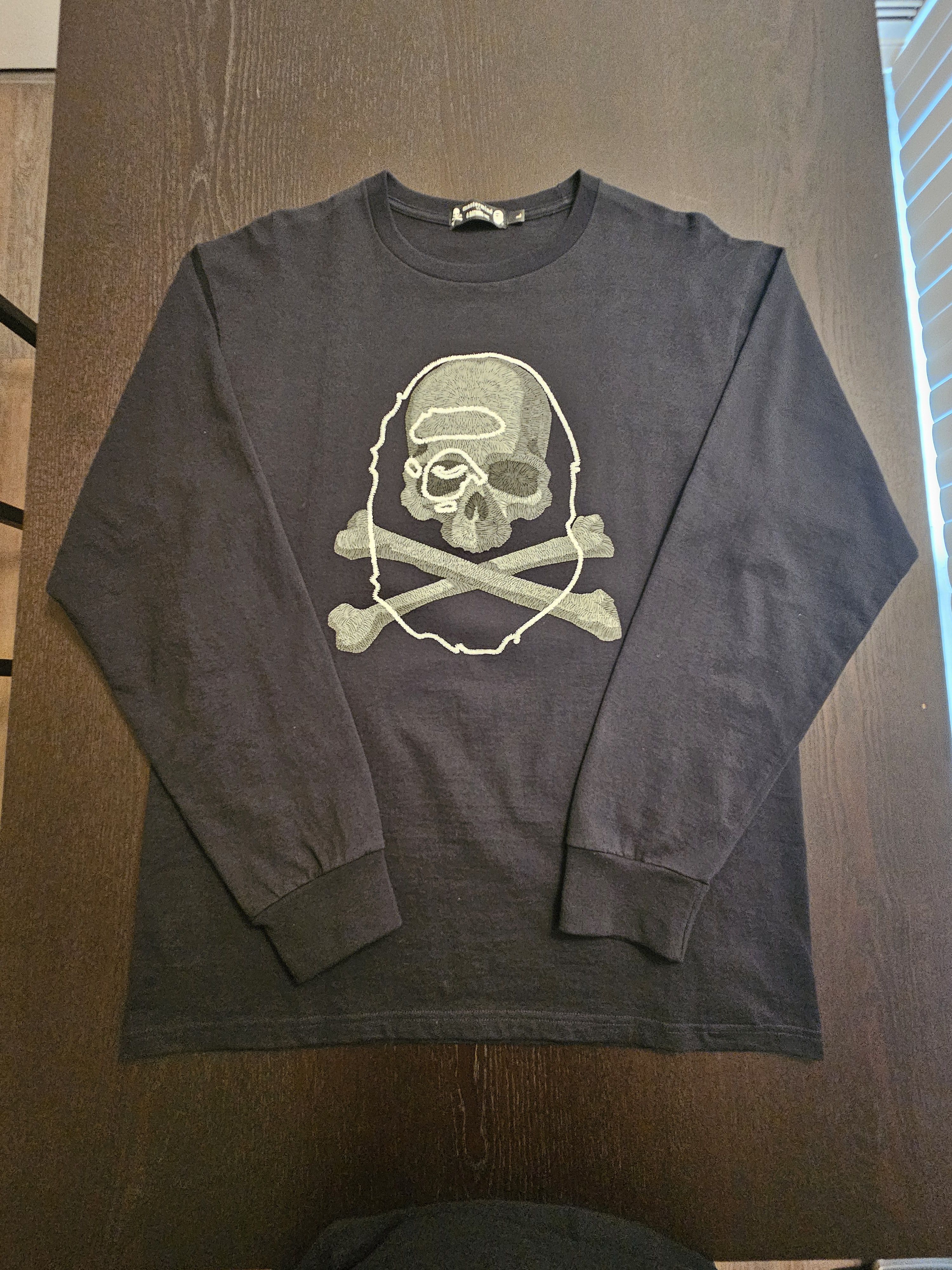 Lサイズ レア BAPE x mastermind Crewneck Bape-Embroidered-Apehead-and-