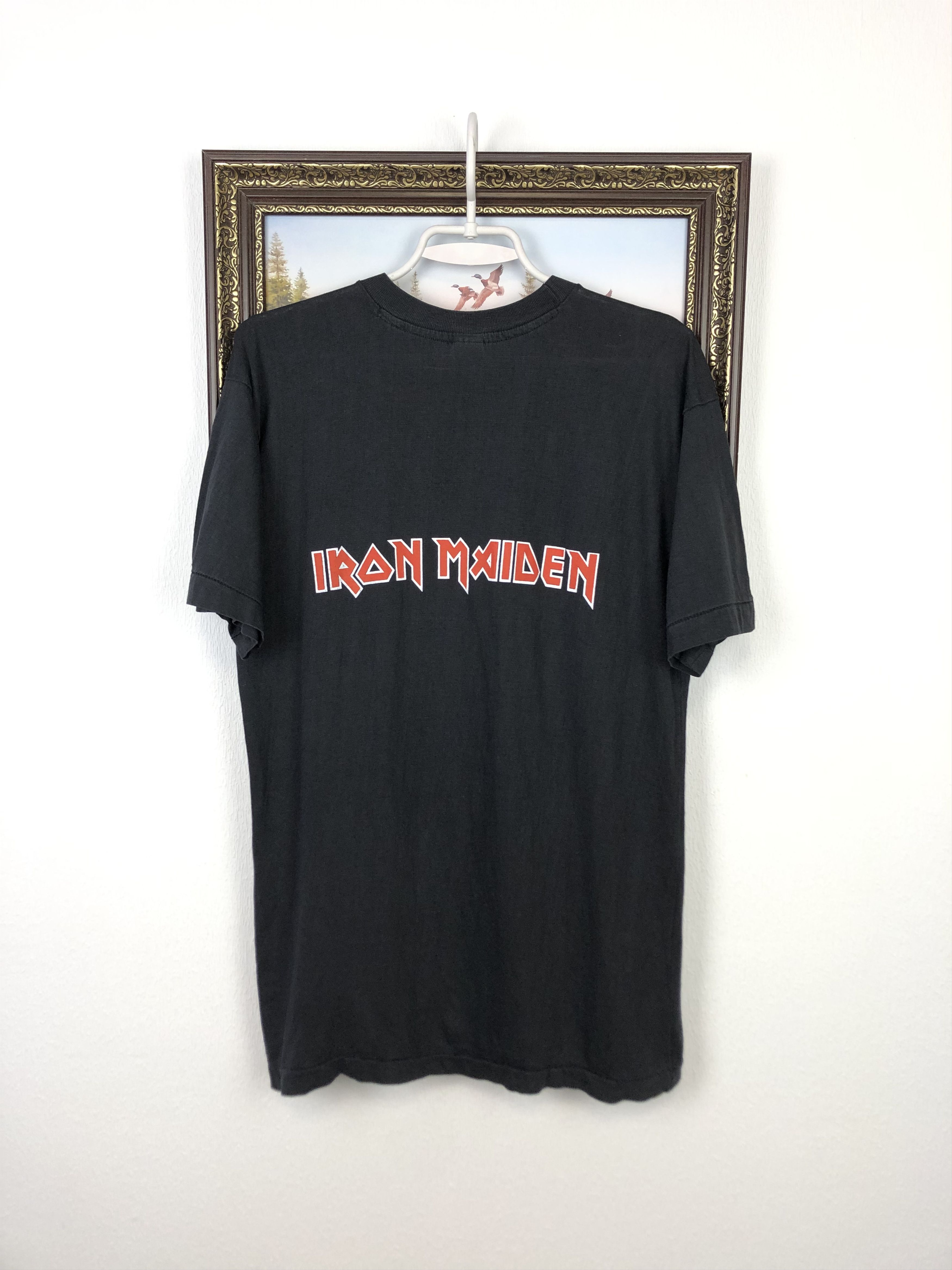 Vintage Vintage 80's Iron Maiden Band Shirt Over Print Tee Mens Rare Size US M / EU 48-50 / 2 - 9 Thumbnail