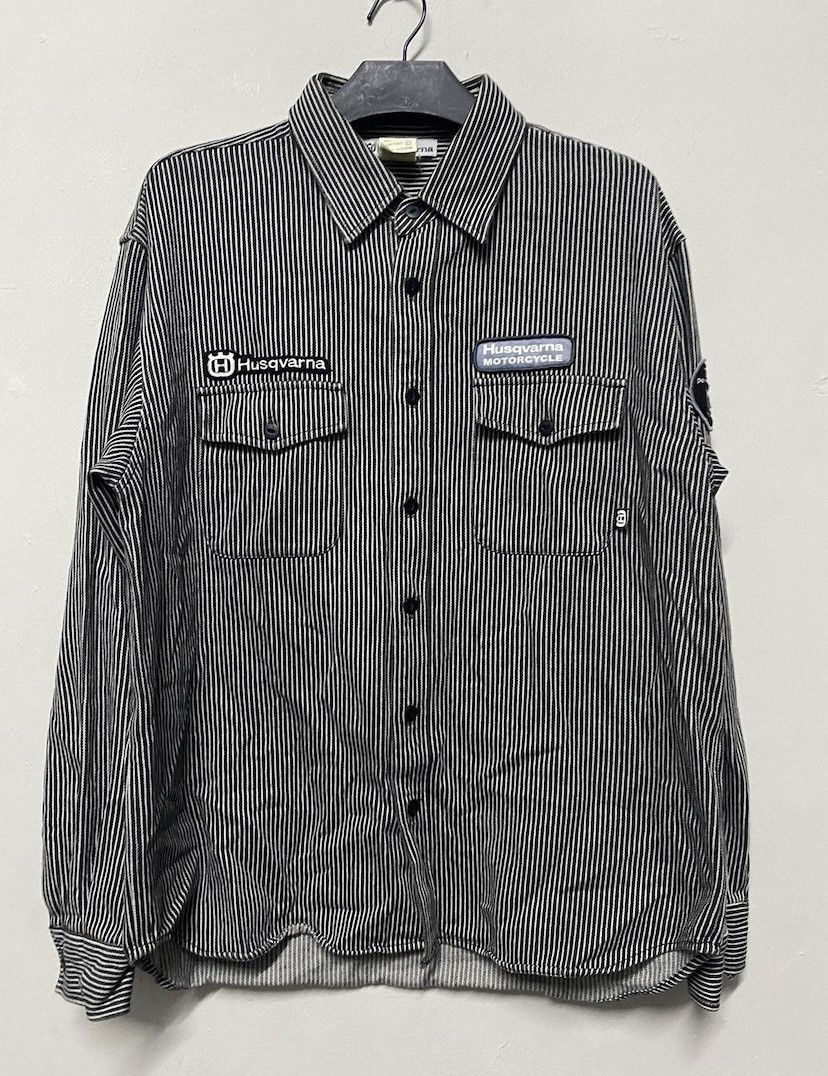 Vintage Husqvarna Motorcycle Hickory Long Sleeve Shirt Grailed