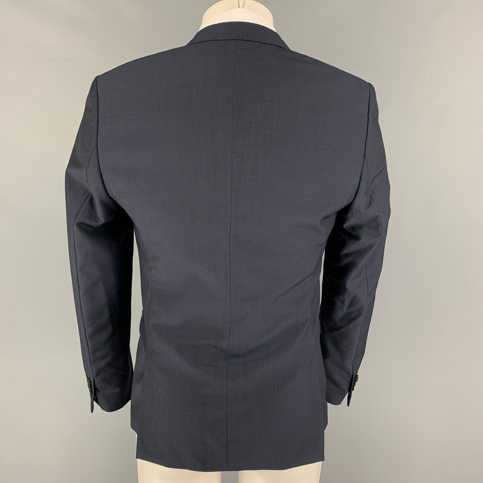 The Kooples THE KOOPLES Size 36 Navy Wool Mohair Notch Lapel Sport Coat Size 36R - 3 Thumbnail
