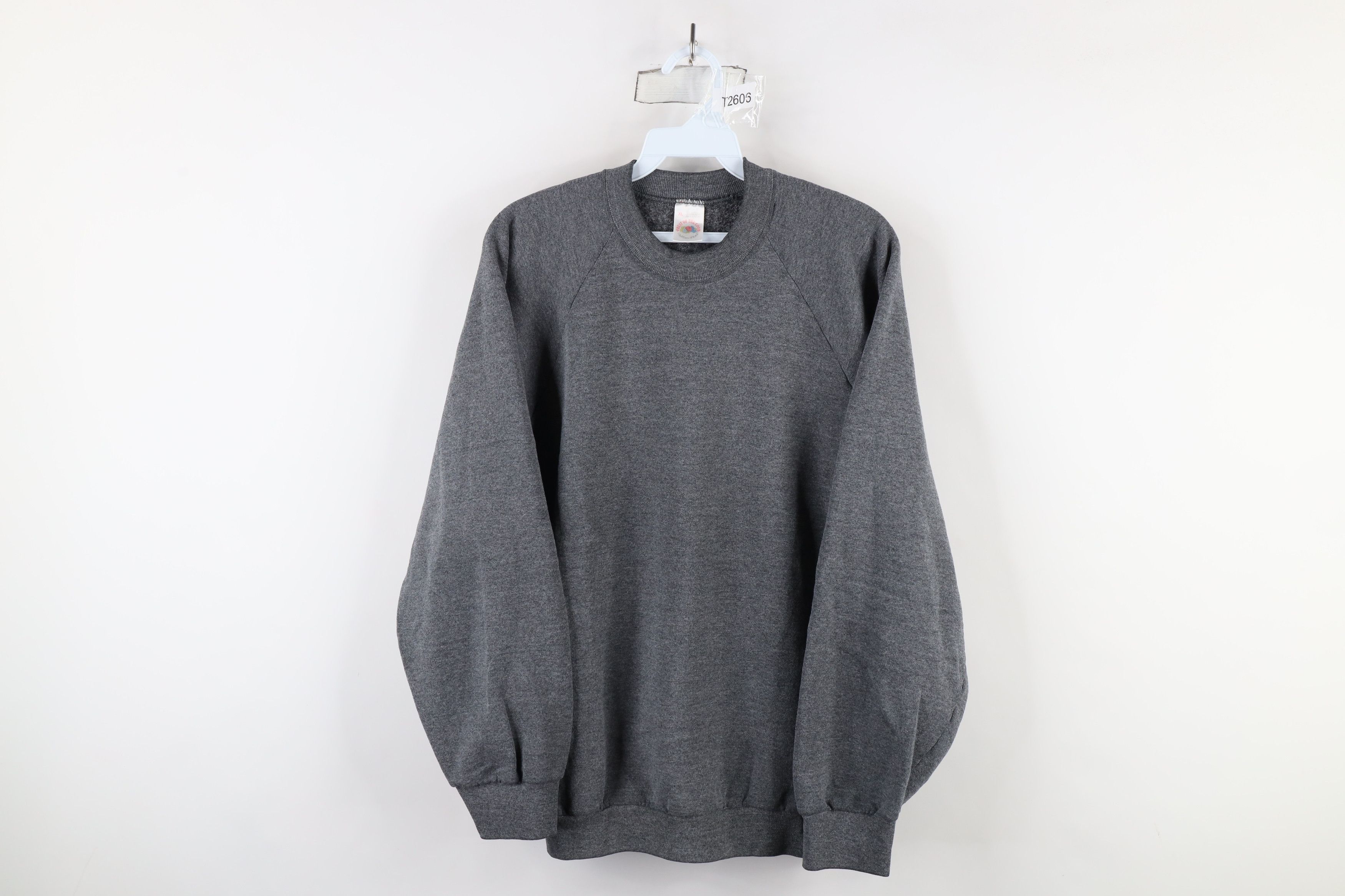 Vintage Vintage 90s Streetwear Crewneck Sweatshirt Heather Gray USA Size XL / US 12-14 / IT 48-50 - 1 Thumbnail