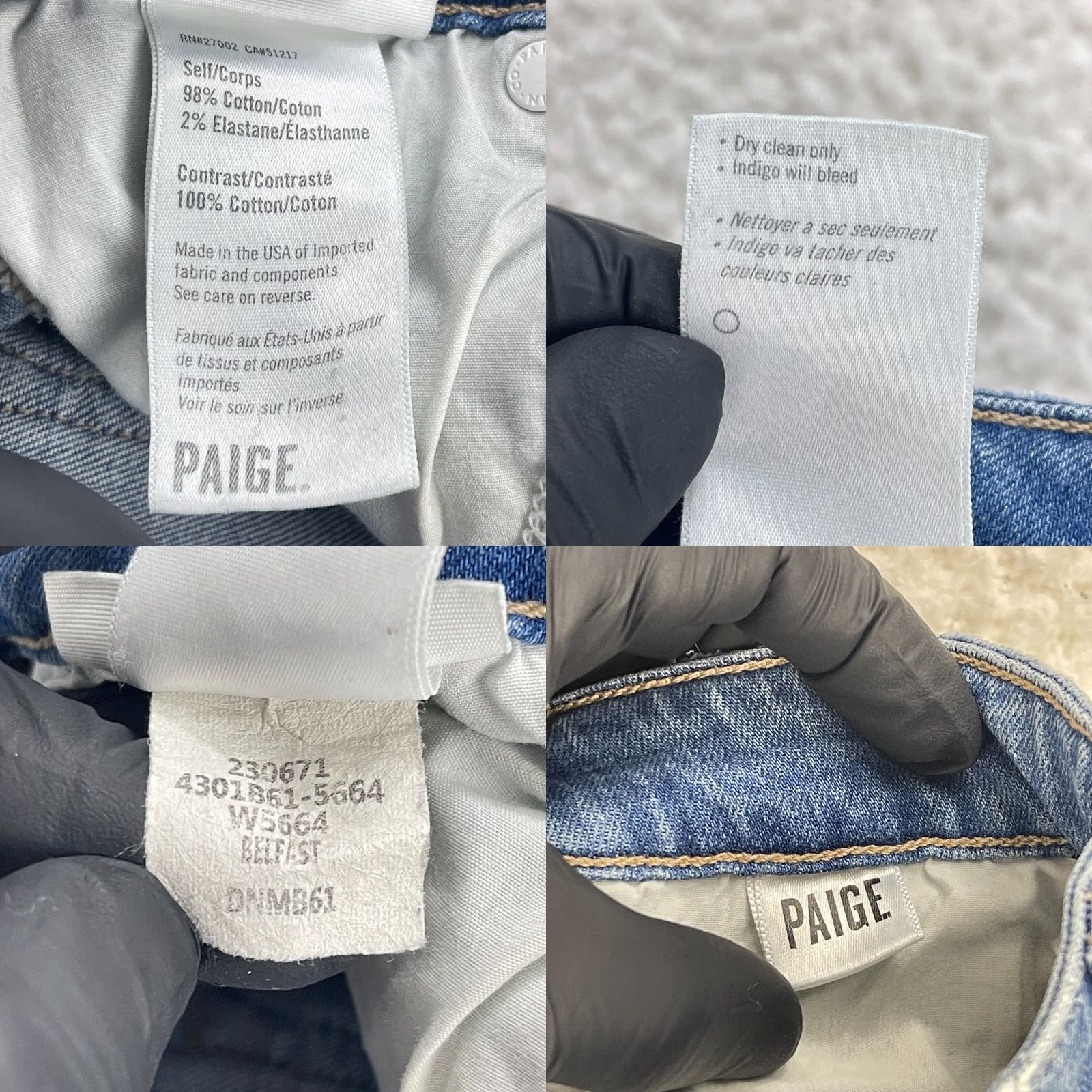Paige Paige Blue Denim High Rise Sarah Straight Leg Jeans Womens Size 24 Ruffle Hem Vintage No EC Size 42" / US 20 - 10 Thumbnail