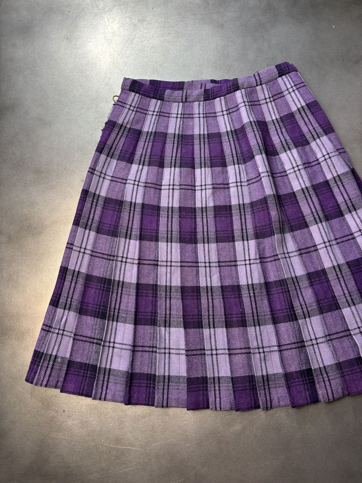 Marks & Spencer × Vintage 1960s Plaid Skirt Vintage St. Michaels England Tartan School Size 23" - 22 Thumbnail