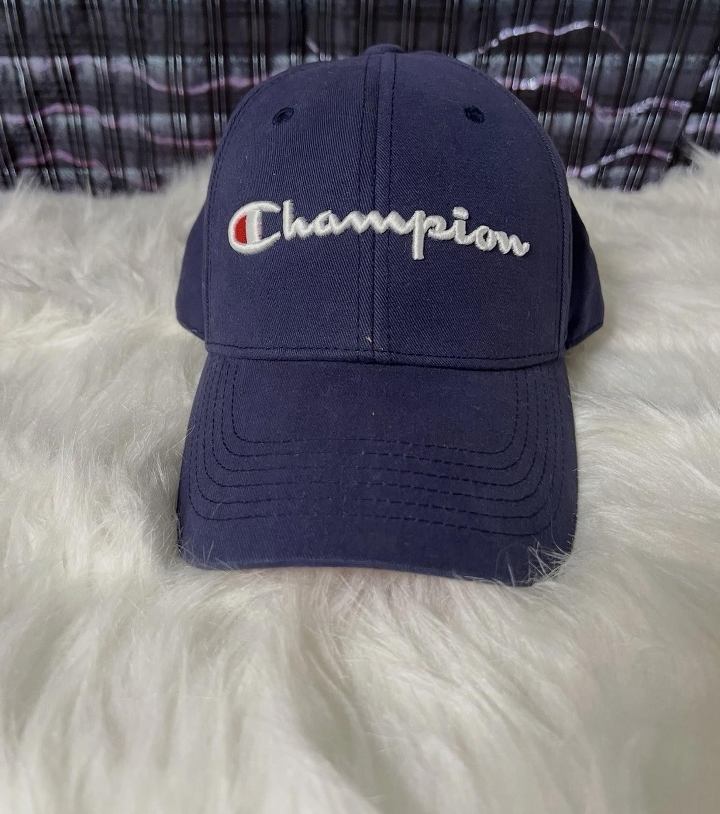 Champion Champion Hat Cap Strap Back Mens Blue Adjustable Size ONE SIZE - 1 Thumbnail