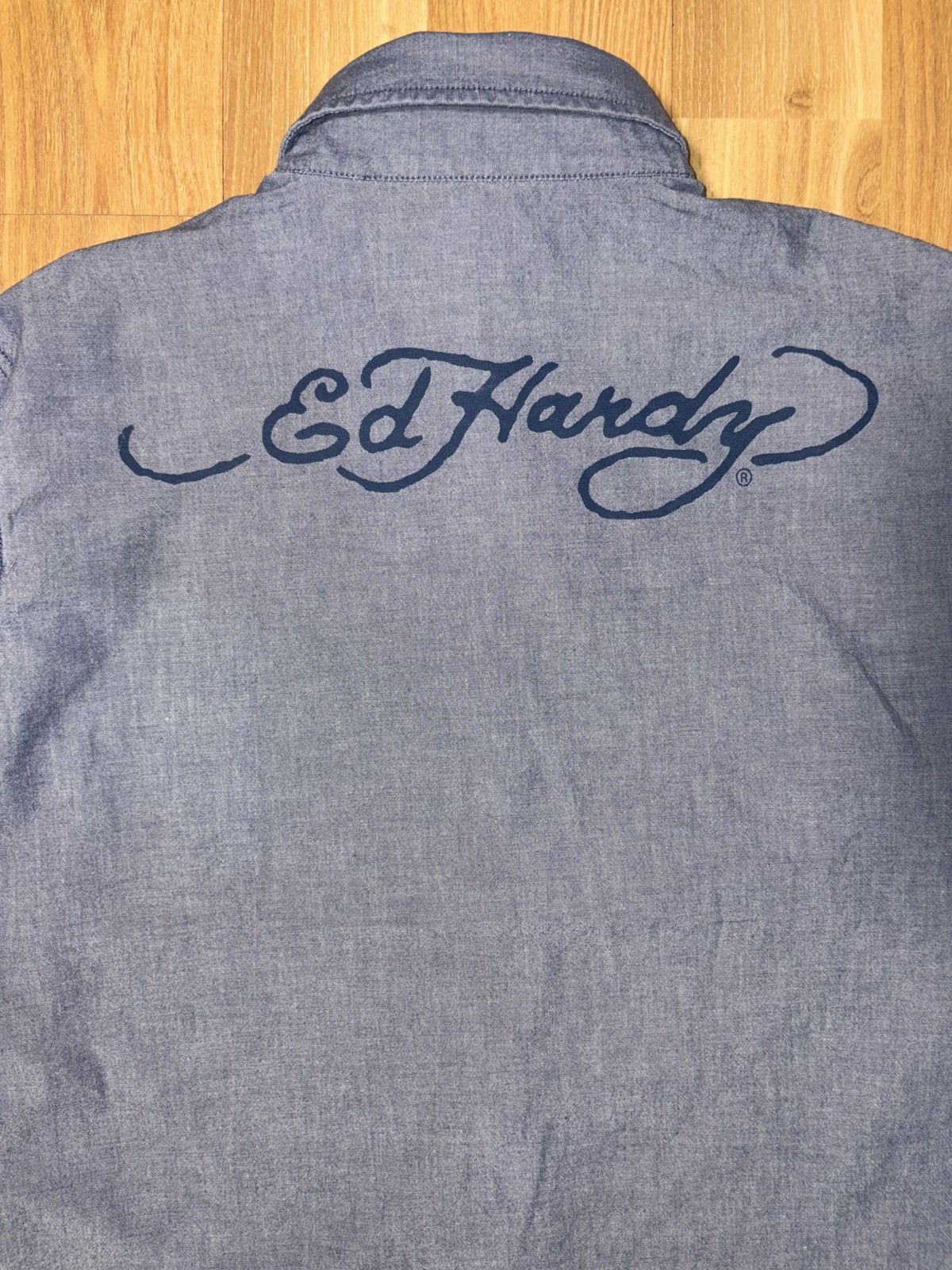 Ed Hardy Y2K style Ed Hardy Spellout button down embroidery shirt Size US L / EU 52-54 / 3 - 9 Thumbnail