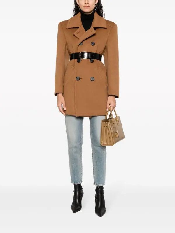 Saint Laurent Paris o1bcso1str1225 Manteau Double Ouvrable Azelan in Brown Size M / US 6-8 / IT 42-44 - 5 Thumbnail