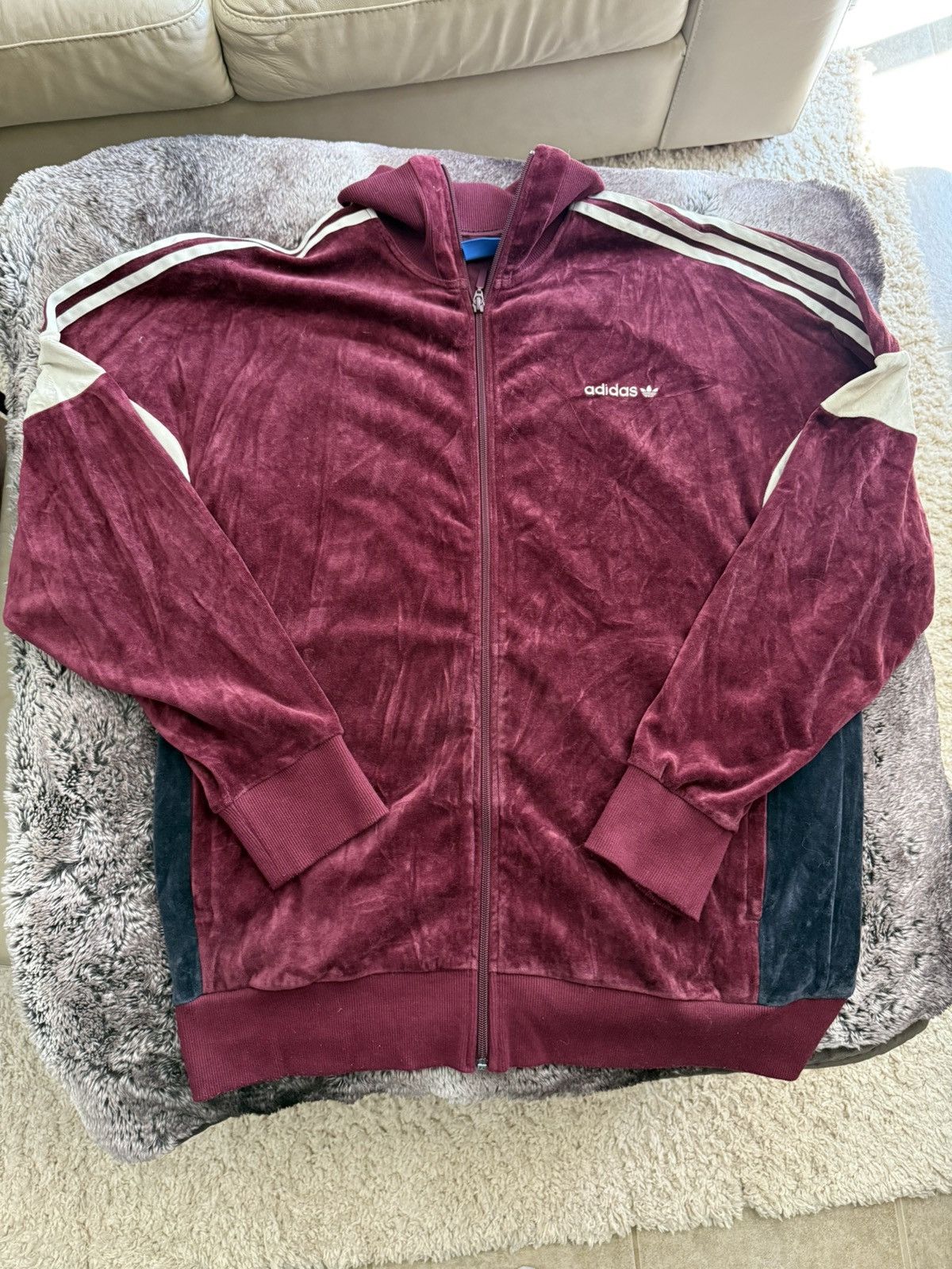 Adidas Velour Adidas Track Jacket Size US XL / EU 56 / 4 - 1 Thumbnail