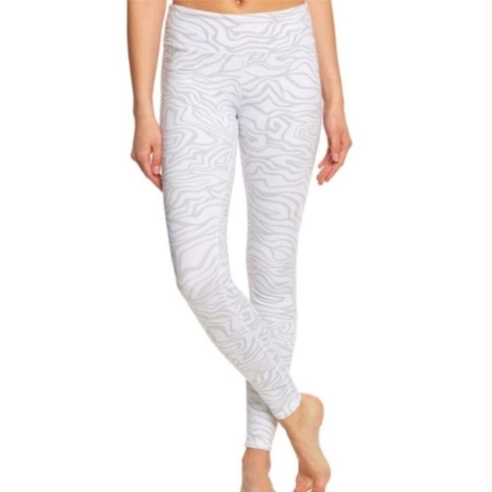 Alo Yoga Alo Yoga Airbrush Leggings White Zebra Gray Swirl XS