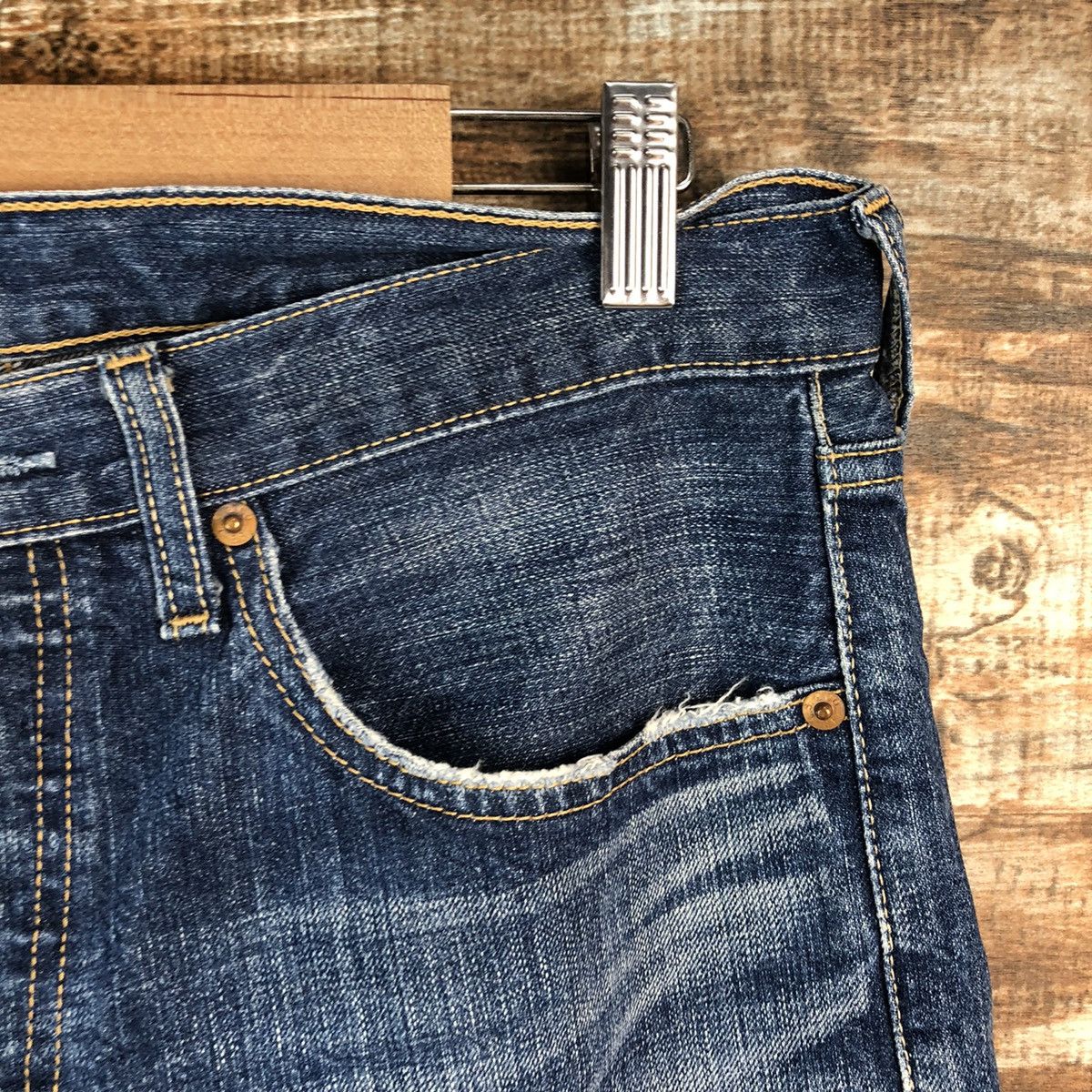 Levi's DL Levis 501 Blue ripped Distressed Denim Pants #C144 Size US 32 / EU 48 - 8 Thumbnail