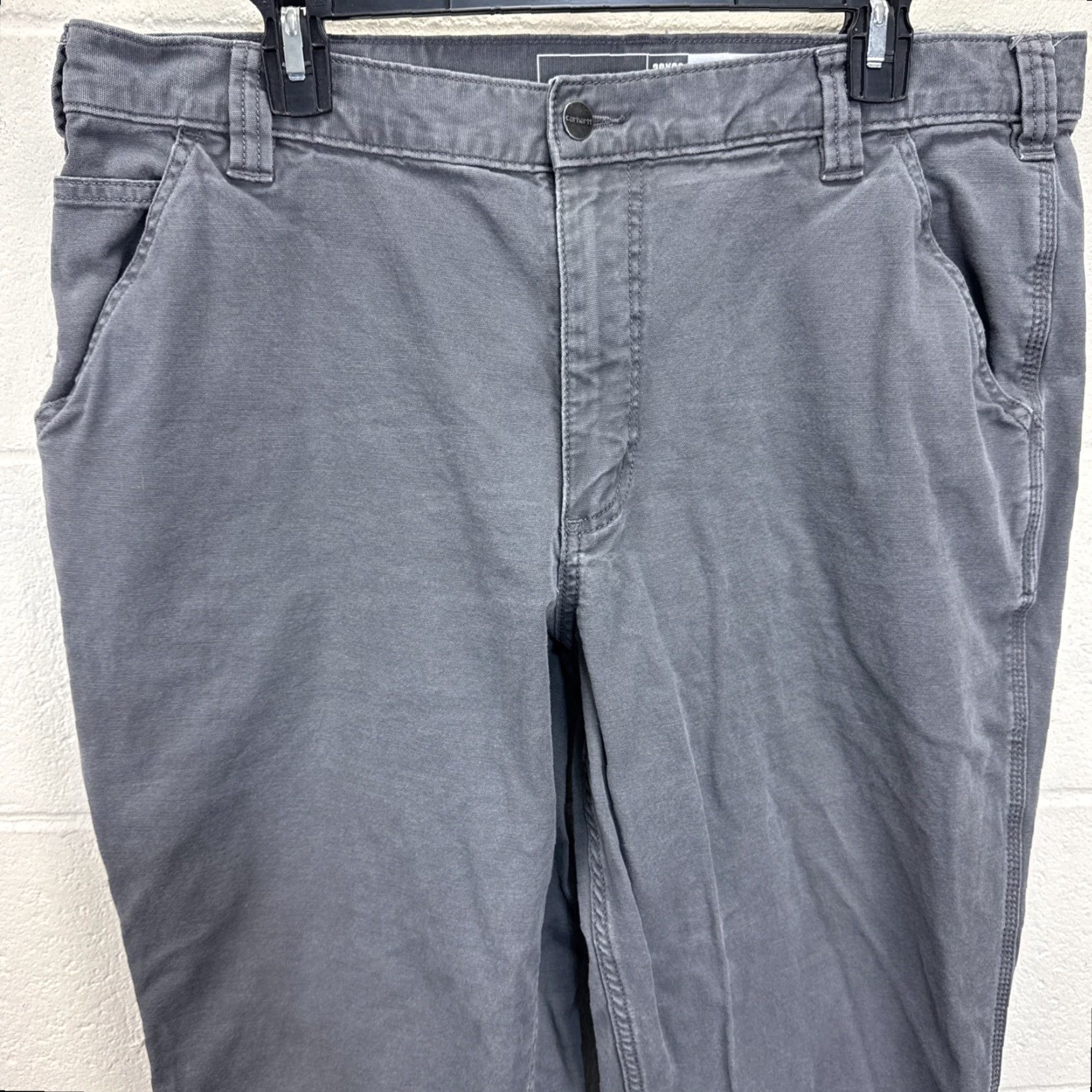 Carhartt VINTAGE? No — Carhartt Relaxed Fit Pants Men 38x30 Gray Canvas Work 102291-039 Workwear Farm Size US 38 / EU 54 - 4 Thumbnail