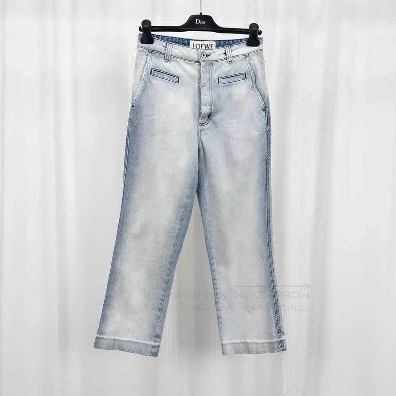 Loewe Loewe Washed Leather Patch Denim Jeans Size 42" / US 20 - 1 Thumbnail