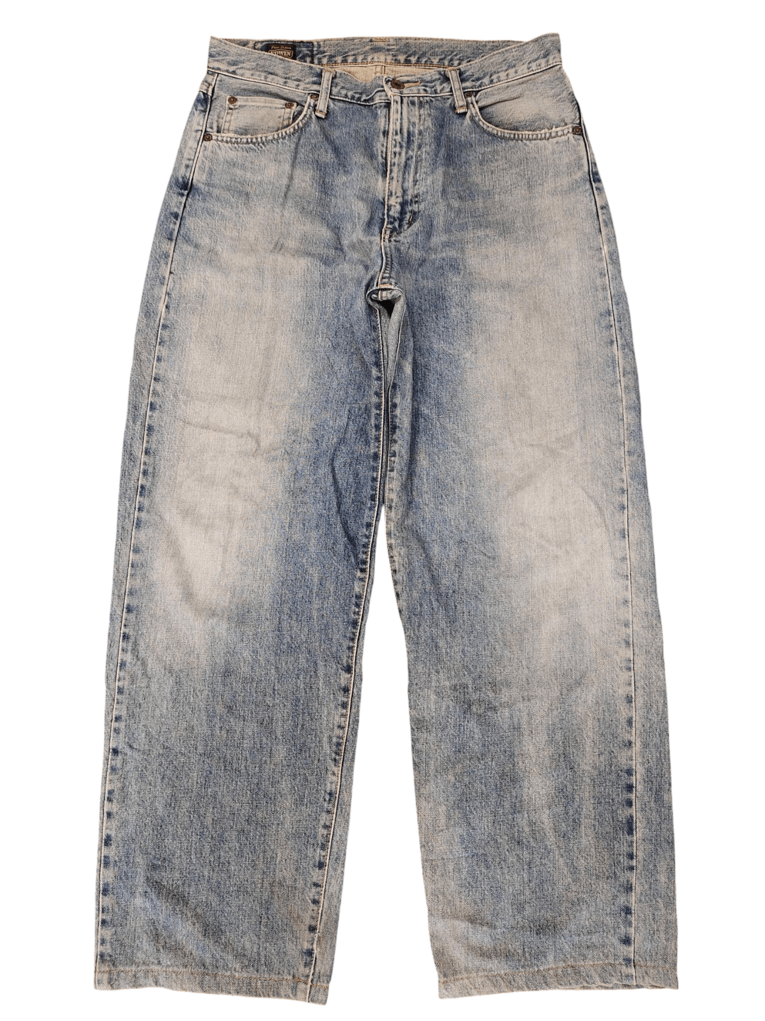 Edwin Baggy Jeans Edwin Japan Distress Faded Denim Wide Leg Jnco Size US 31 - 1 Thumbnail