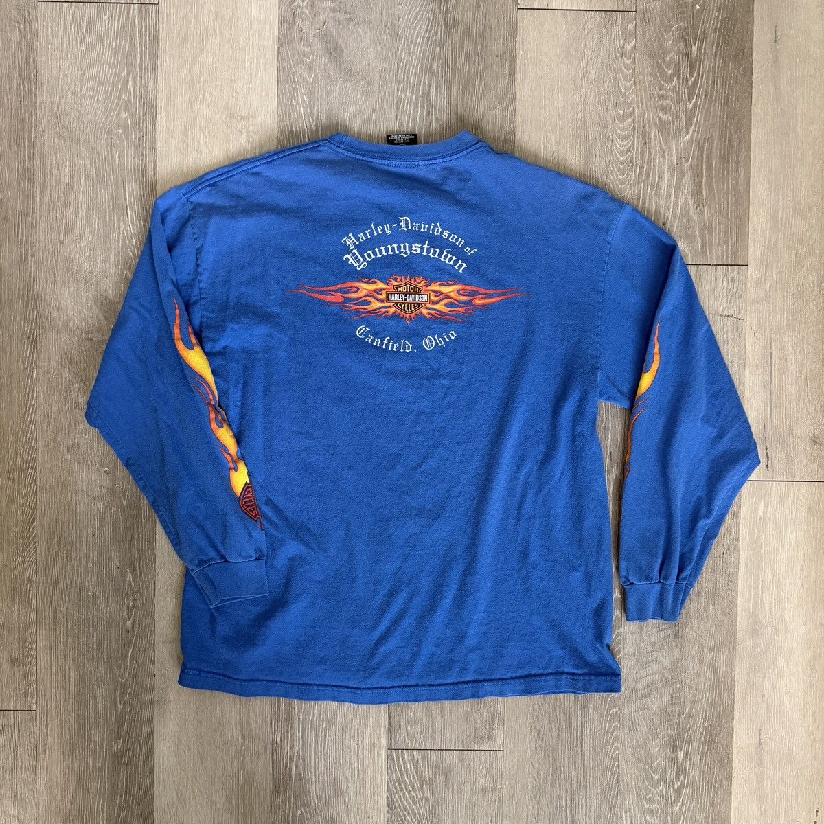 Vintage Vintage Harley Davidson Flame Sleeve Logo Long-Sleeve Tee Size US XL / EU 56 / 4 - 5 Thumbnail