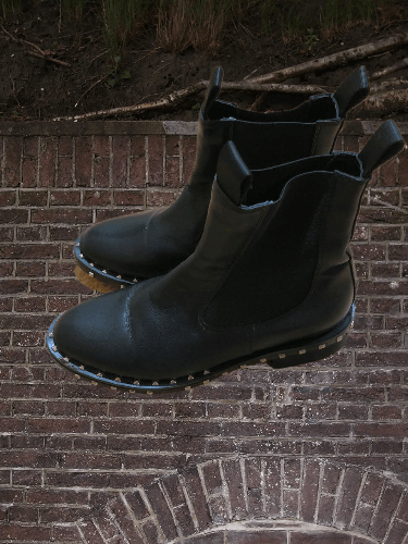 Valentino Valentino Garavani Metallic Gunmetal Leather Rockstud BOOTS Size US 6 / IT 36 - 1 Thumbnail
