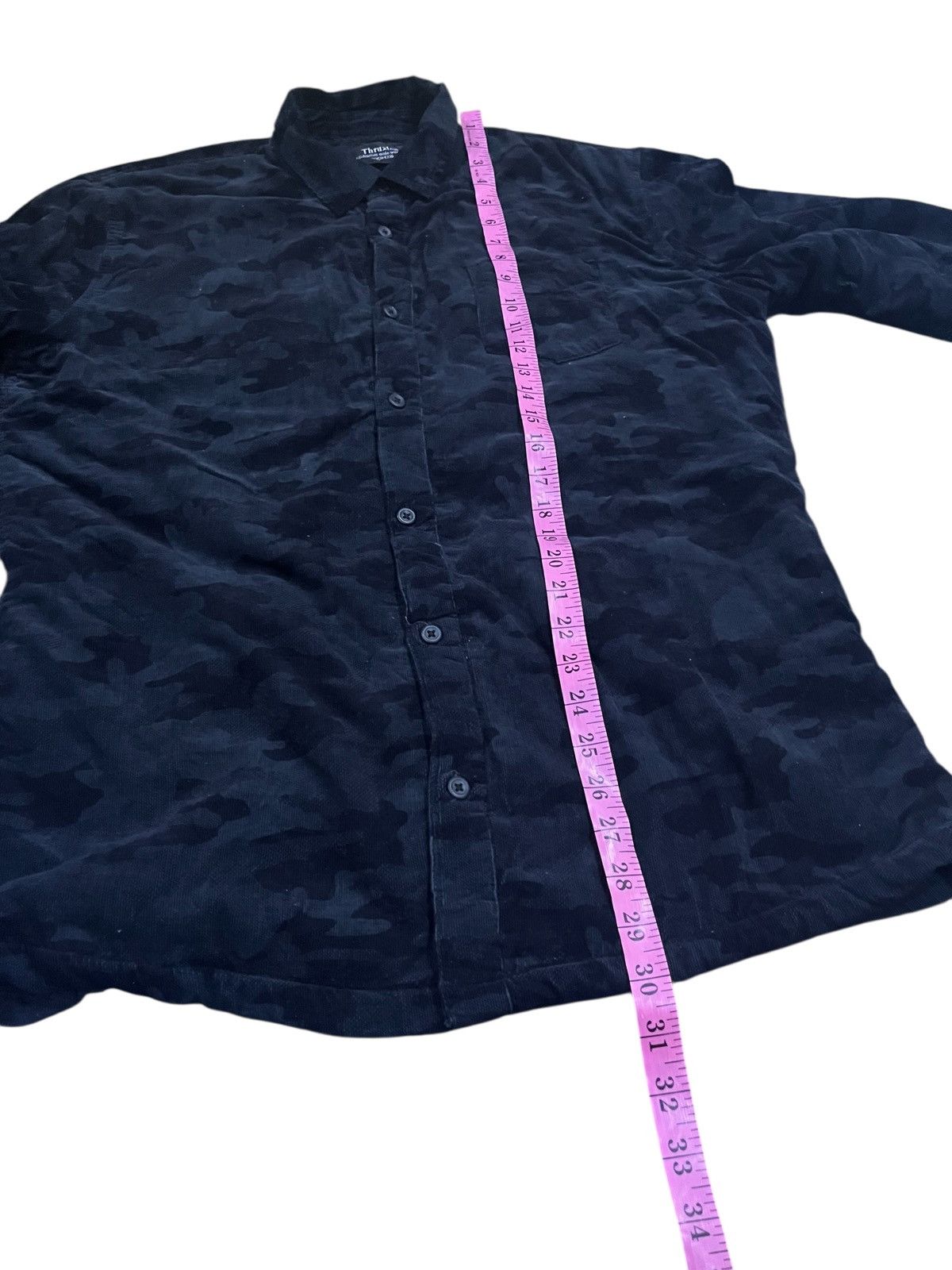 Japanese Brand THRUXTON CAMO BLACK CORDUROI FLEECE BUTTON UP JAKET Size US L / EU 52-54 / 3 - 12 Thumbnail