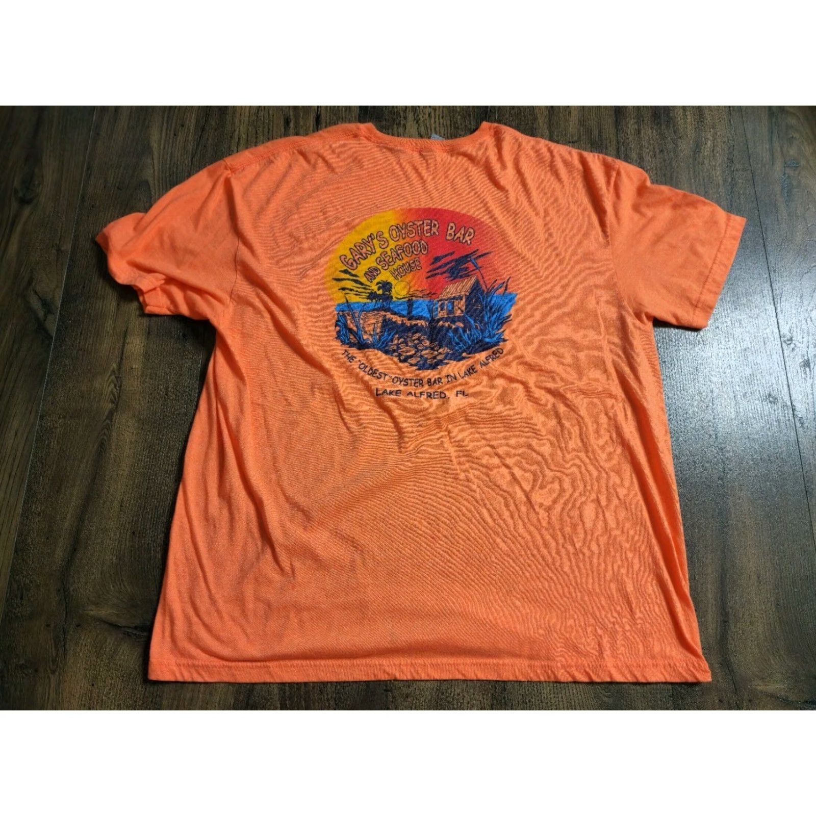Gildan Mens 2XL Gary's Oyster Bar T Shirt Double Sided Lake Alfred FL Eat Em Raw Size US XXL / EU 58 / 5 - 2 Thumbnail