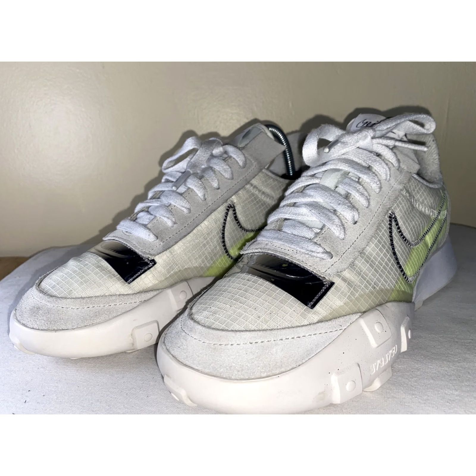 Nike VINTAGE Women’s Nike Waffle Racer 2x White / Grey / Neon Size 9.5 Size US 10 / IT 40 - 3 Thumbnail