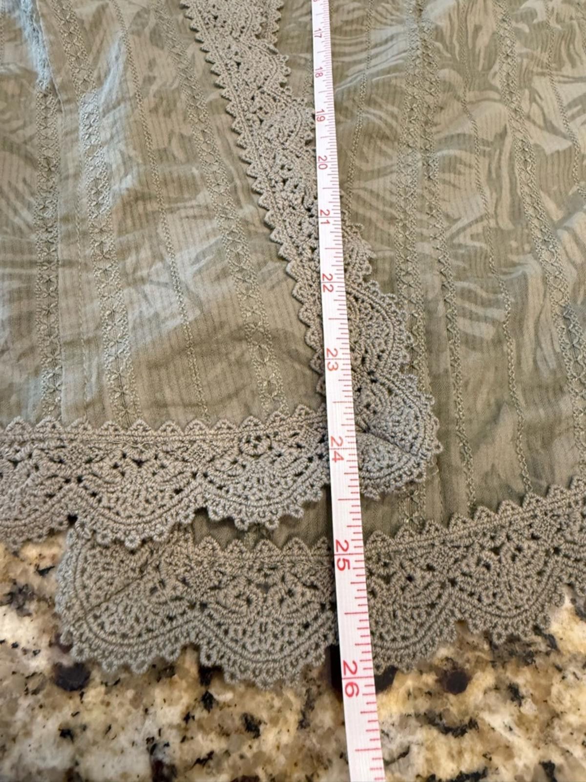 Chicos Chico’s tropical palm open cardigan army green lace SZ 2/M Size M / US 6-8 / IT 42-44 - 9 Thumbnail