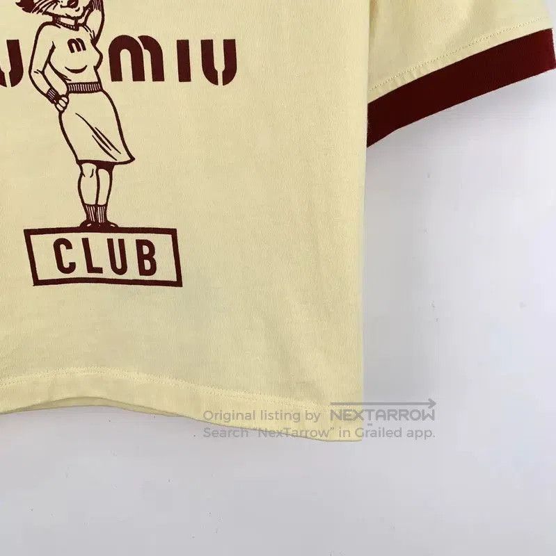 Miu Miu Miu Miu Yellow Cotton T-Shirt for Women . Size S / US 4 / IT 40 - 5 Thumbnail