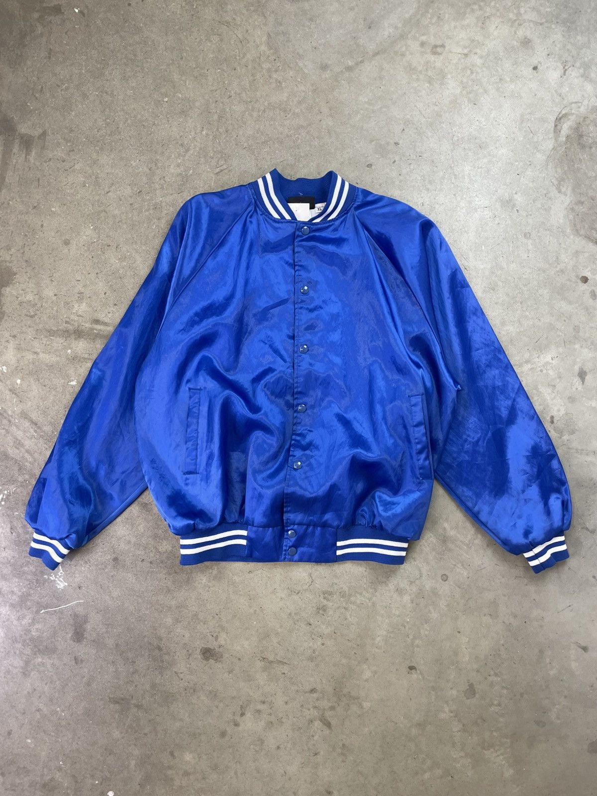 Vintage 90s Vintage Bomber Jacket Satin Baggy Overcoat XL Blue Size US XL / EU 56 / 4 - 2 Thumbnail