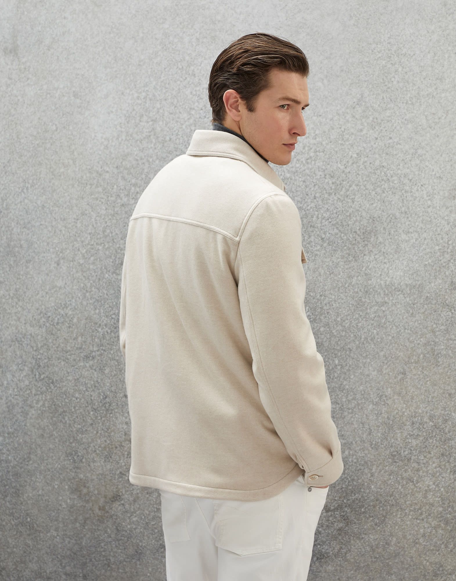 Brunello Cucinelli o1w1db10924 Rev Wr Cash Outerwear in Light Beige Size US M / EU 48-50 / 2 - 3 Thumbnail
