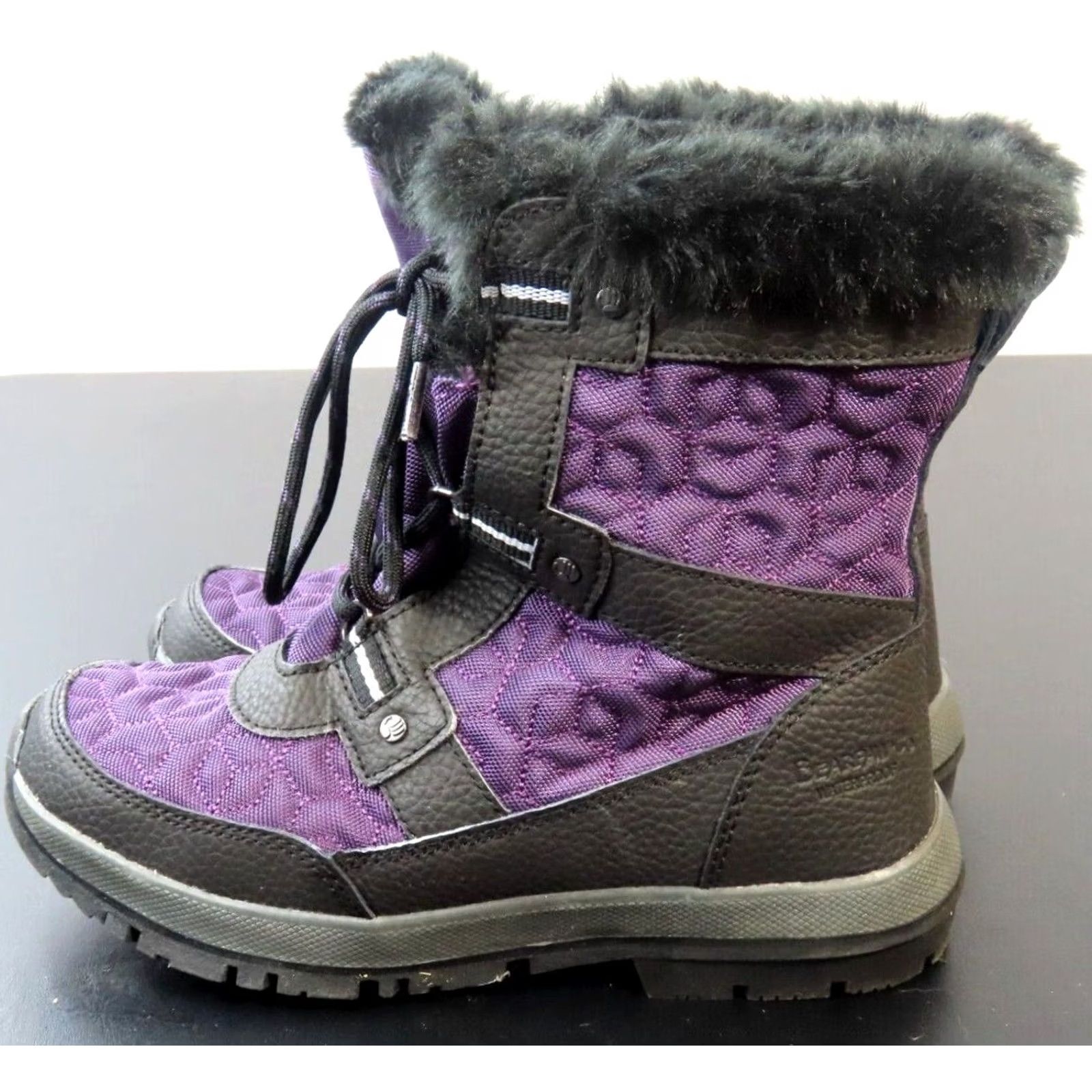 Vintage Bearpaw Womens 2150W-Marina Sz 5 Waterproof Purple WoolBlend Faux Fur Line Boots Size US 5 / IT 35 - 3 Thumbnail