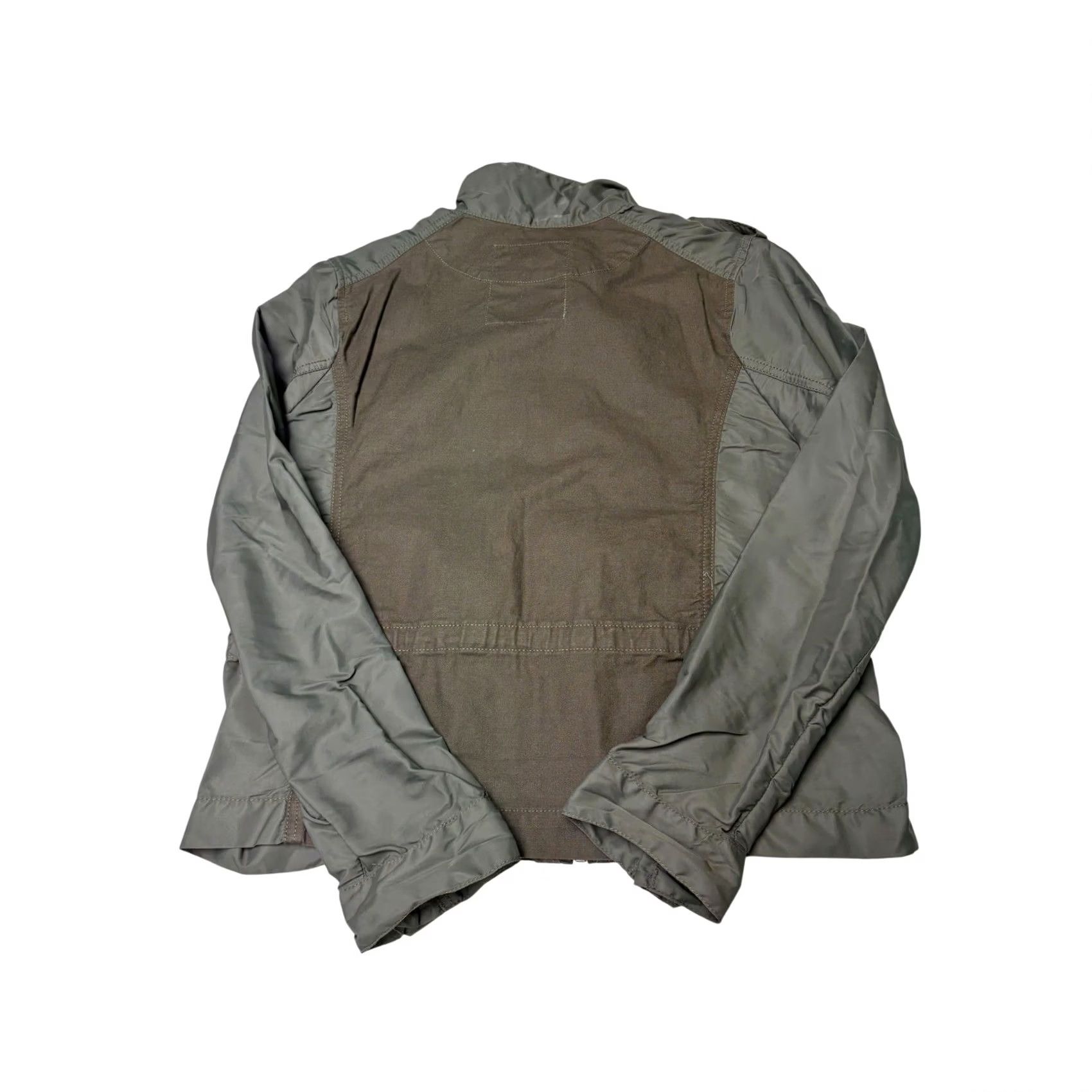 Lucky Brand Lucky Brand Womens Mixed Media Utility Jacket Olive Green Military Zip Up Large Size L / US 10 / IT 46 - 6 Thumbnail
