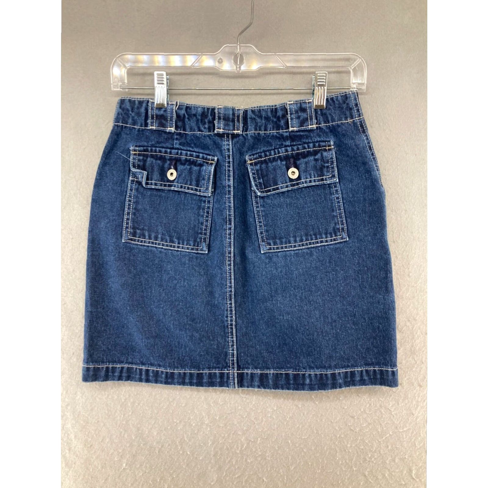 Gap Womens Gap Mini Denim Skirt Flap Pockets Y2K Style Size 25" / US 0 / IT 36 - 5 Thumbnail