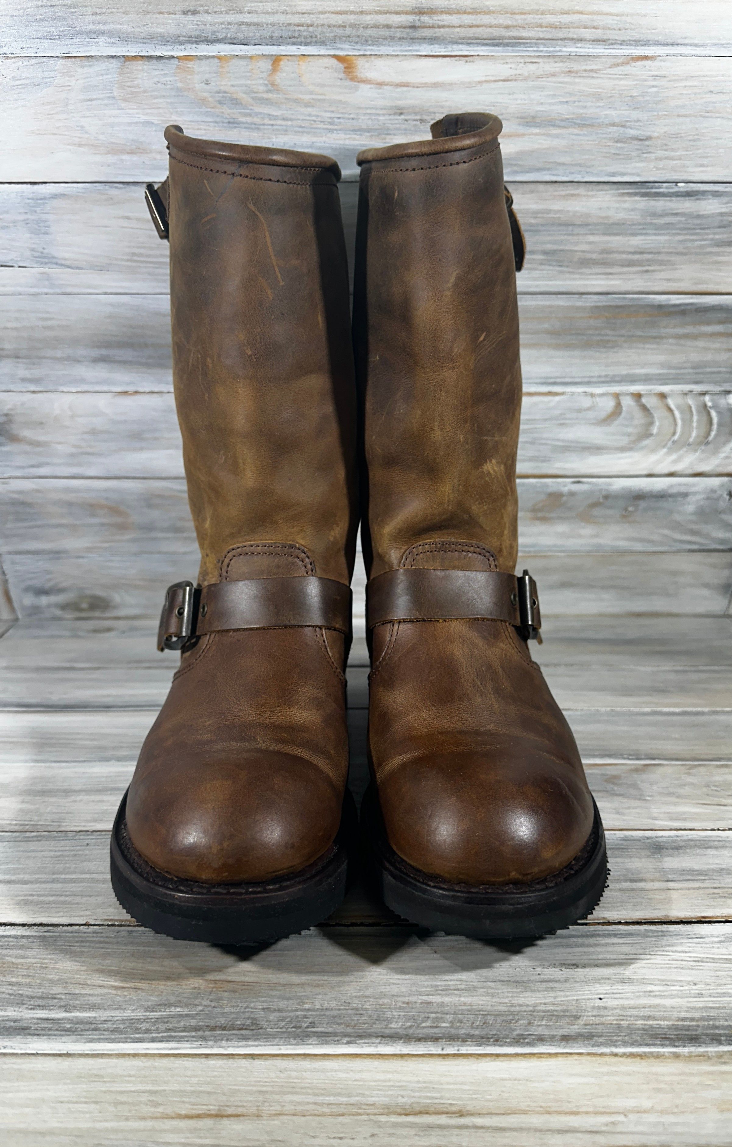 Leather × Sendra Sendra Boat Cowboy Leather Boots Western Biker Motorcycle Size US 8.5 / IT 38.5 - 22 Thumbnail
