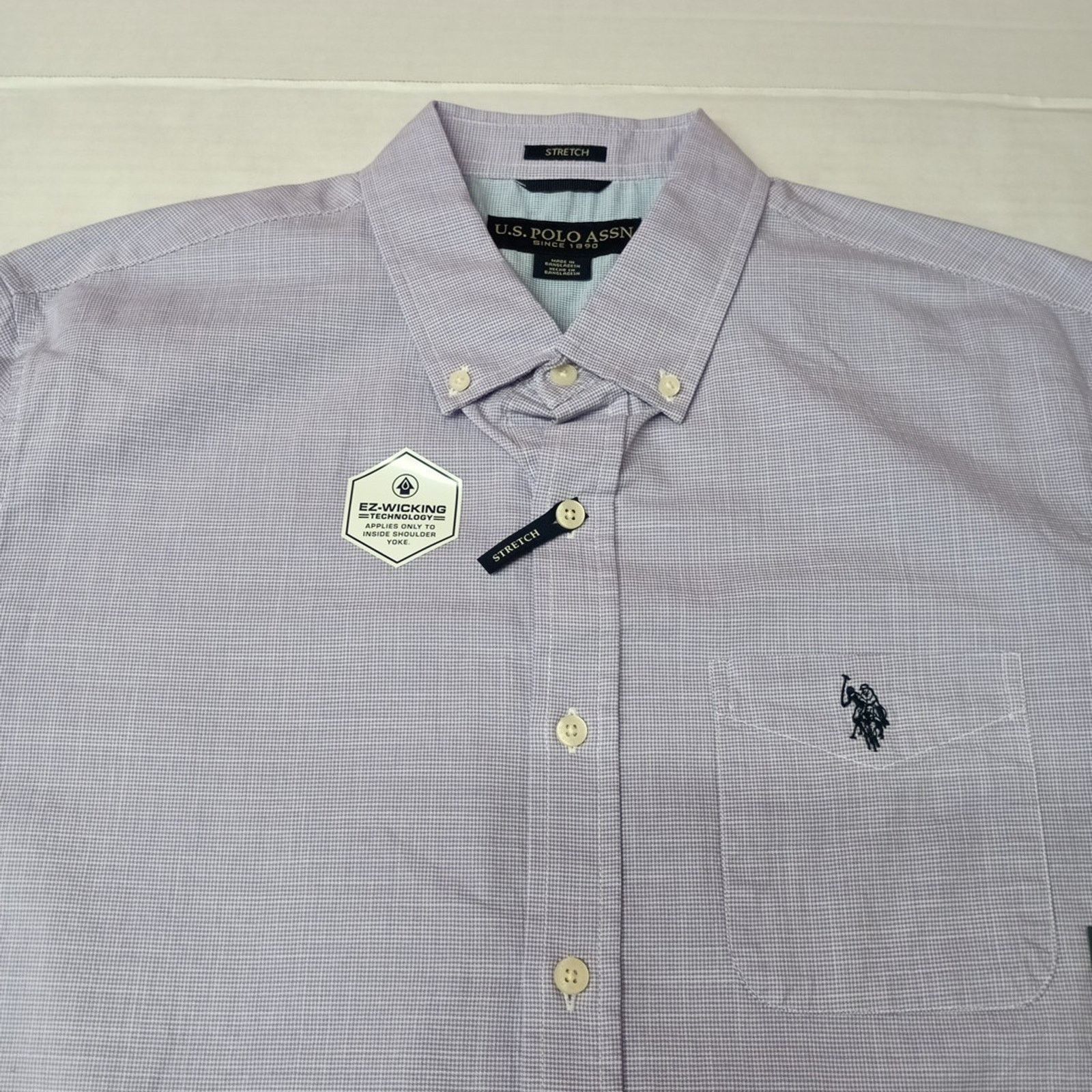 U.S. Polo Assn. U.S. Polo Assn. Button Woven Shirt Men's L Violet Checkered Size US L / EU 52-54 / 3 - 3 Thumbnail