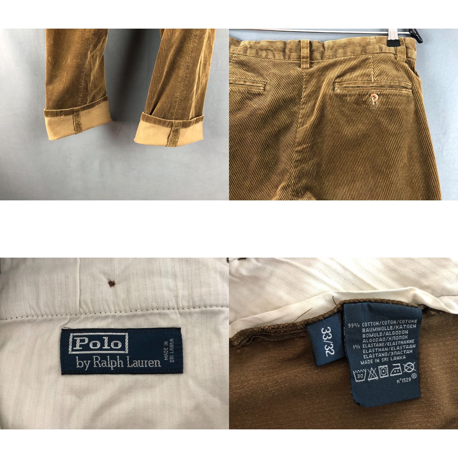 Ralph Lauren Ralph Lauren Pants Cotton Men Size 33/32 Brown Chino Straight Regular Front Flat Front 99% Cotton 1% Elastane Vintage No Casual Everyday Size US 33 - 8 Thumbnail
