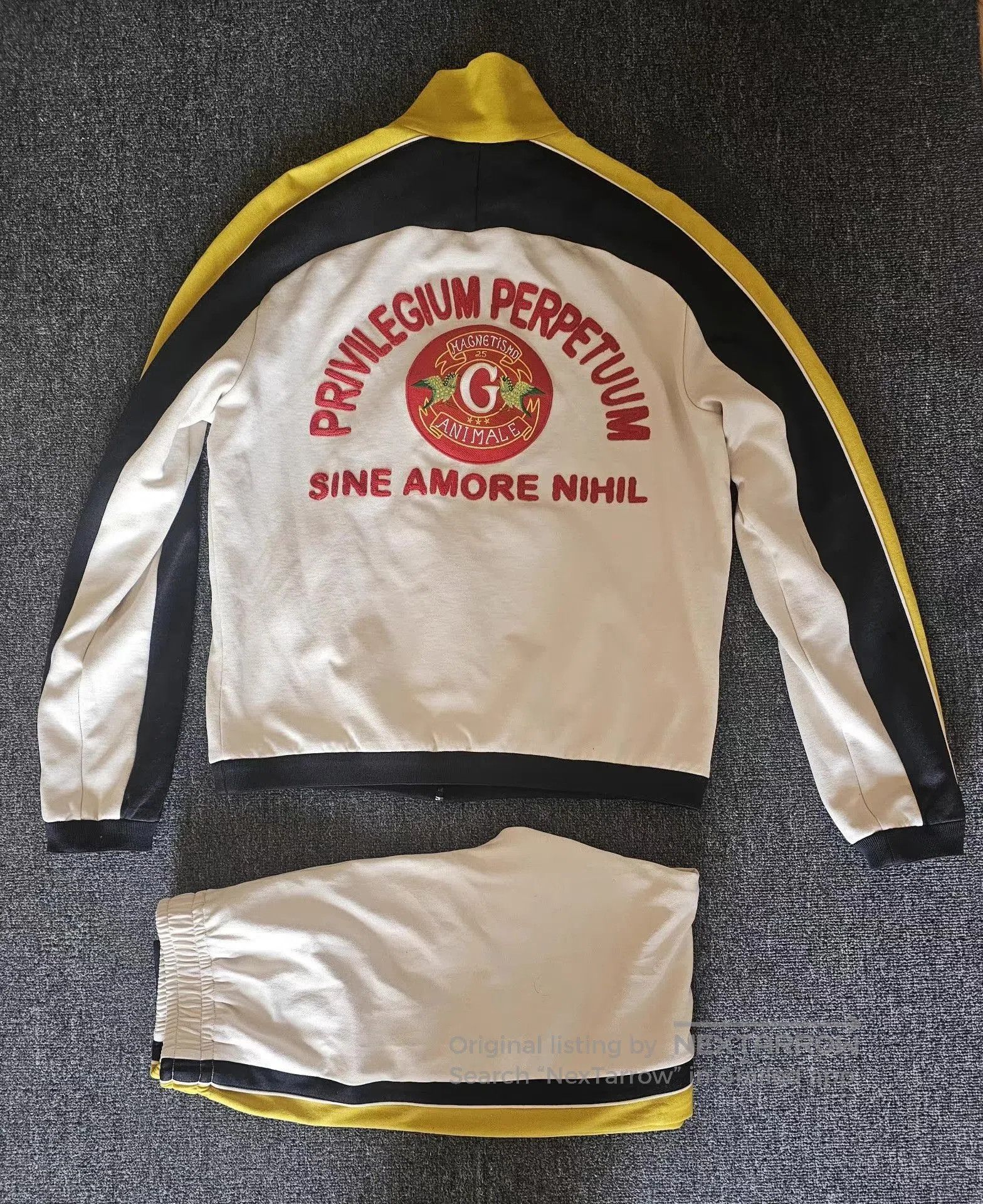 Gucci White Track Jacket with Green Panther Embroidery. Size US M / EU 48-50 / 2 - 3 Thumbnail