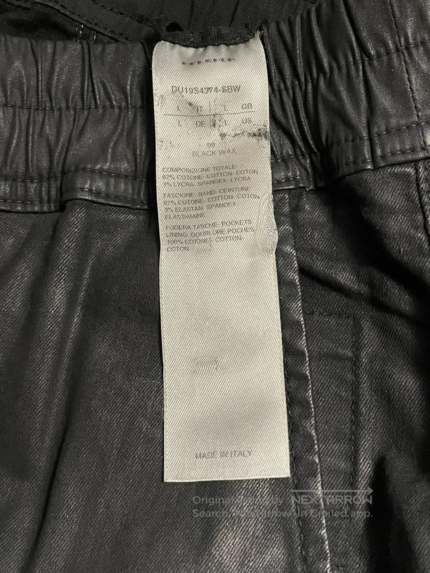 Rick Owens rick owens long waxed pants in black. Size US 42 / EU 58 - 3 Thumbnail