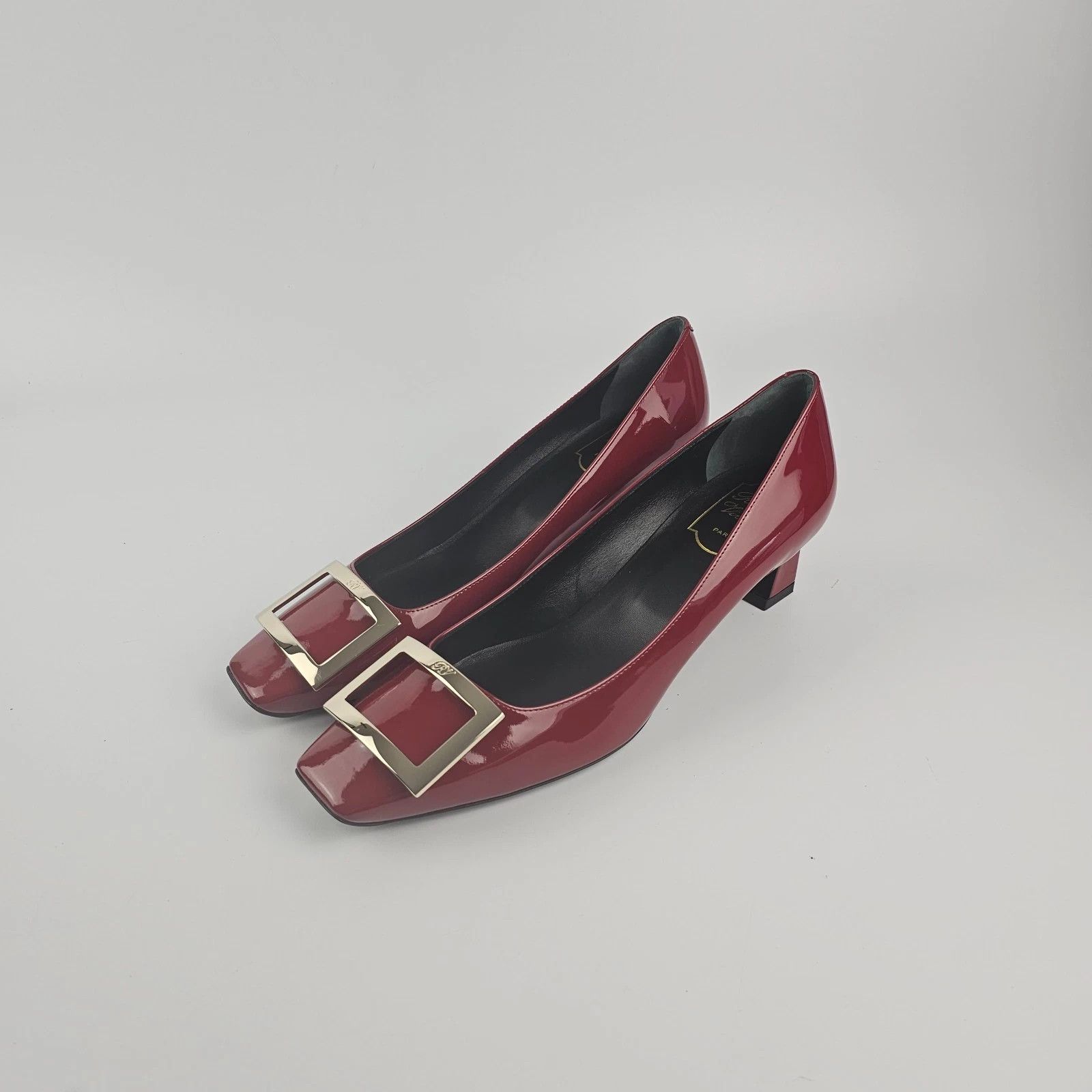 ROGER VIVIER Trompette Red Patent 45mm Leather Pumps New