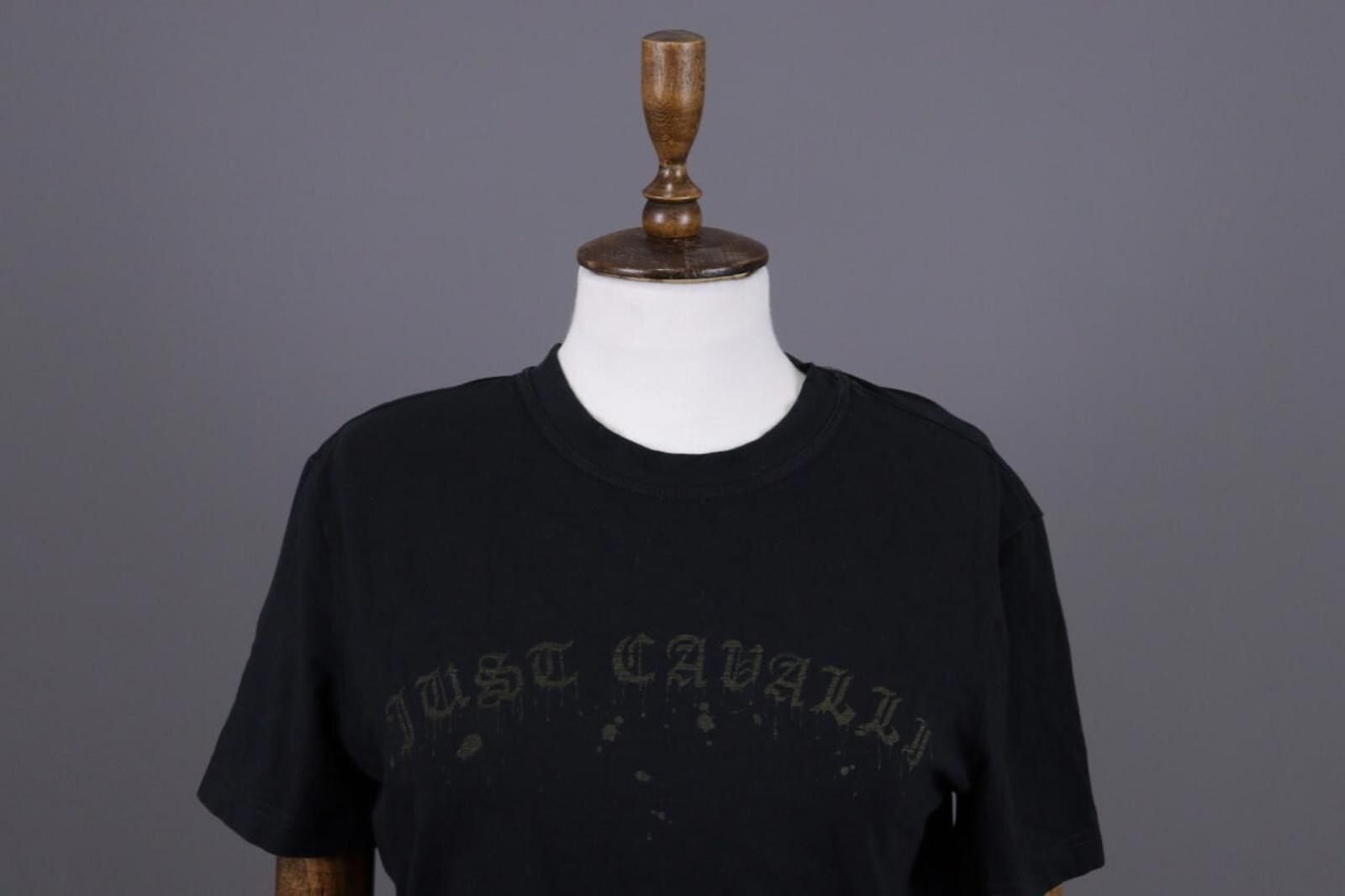 Just Cavalli Just Cavalli Black Big Logo Black T-Shirt Size L Size L / US 10 / IT 46 - 3 Thumbnail