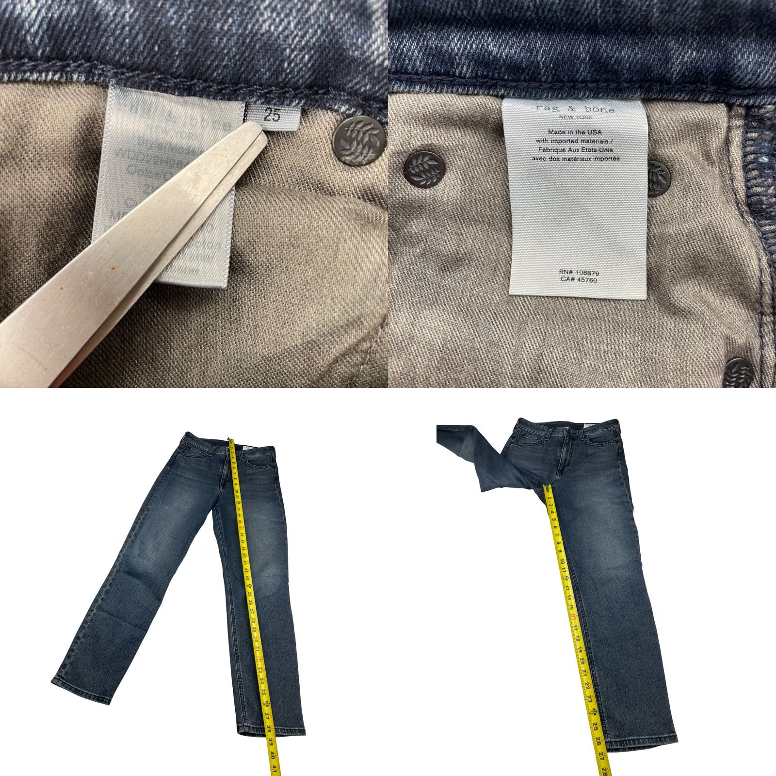 Rag & Bone Rag & Bone Women's Nina High-Rise Ankle Cigarette Jeans Blue 25x27 Regular Jeans Womens Mens Girls Size 42" / US 20 - 8 Thumbnail